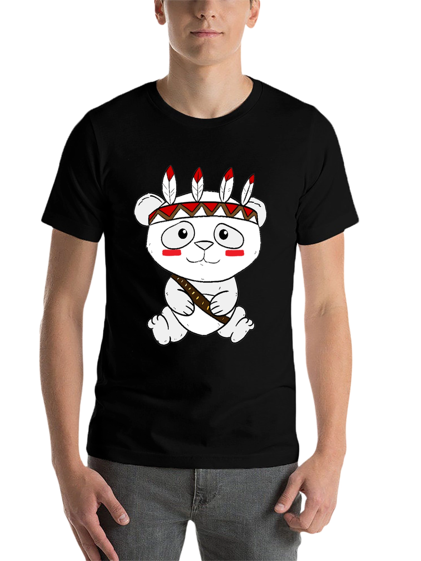 Black Native Bear T-Shirt - Black view 7