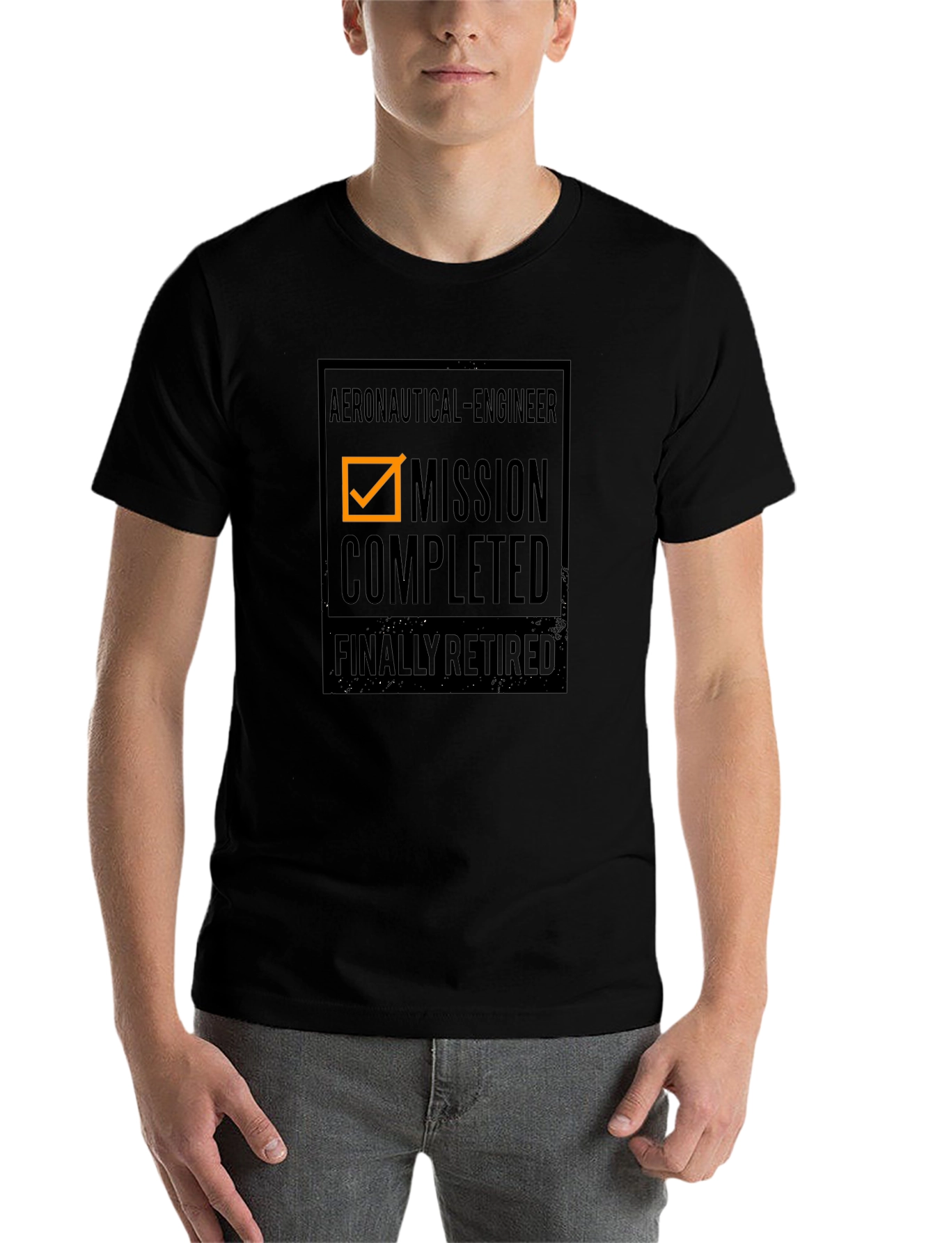 Black Aeronautical Engineer Mission Completed T-Shirt view 7