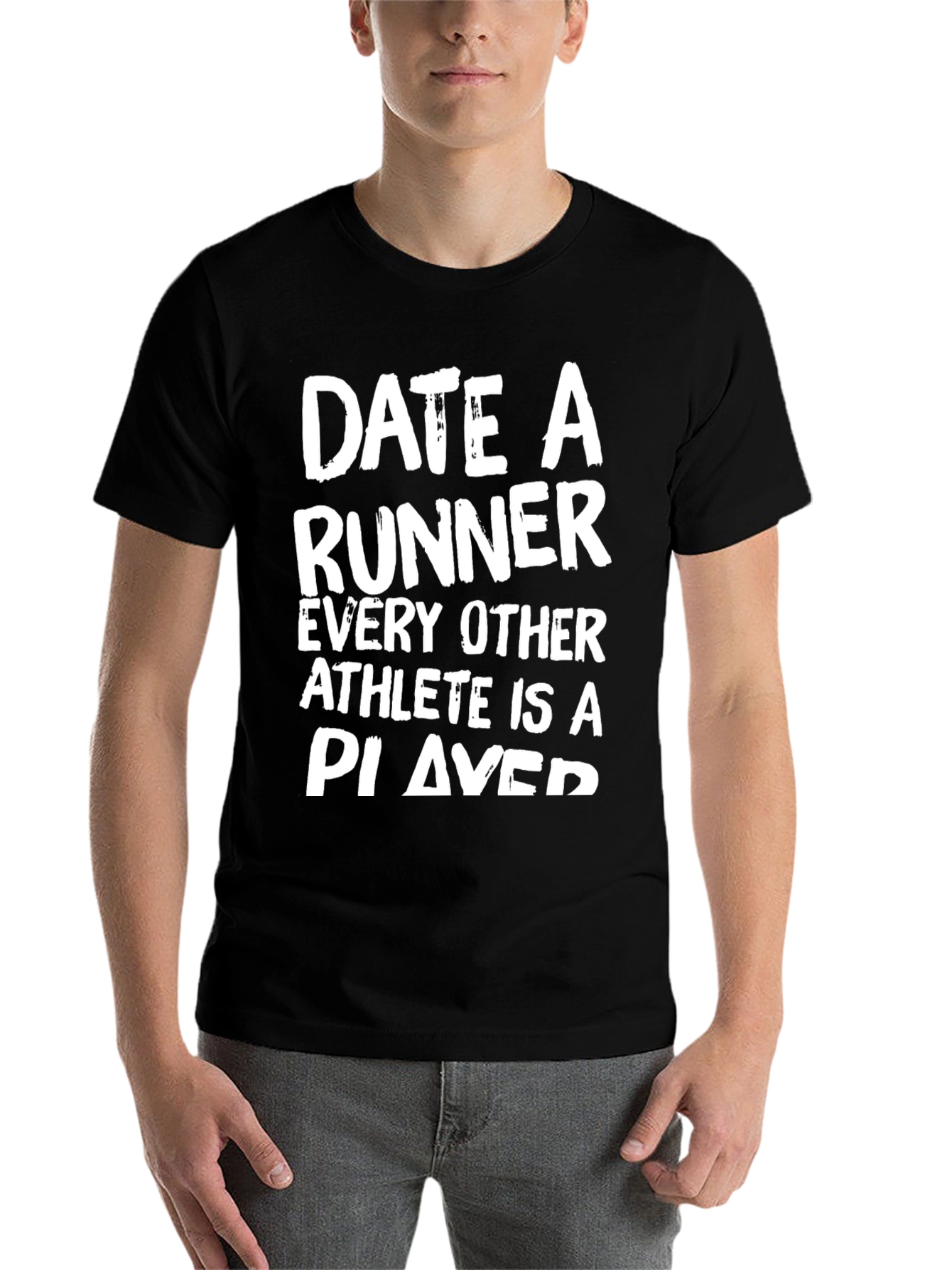 Black Date a Runner Black Graphic T-Shirt view 7