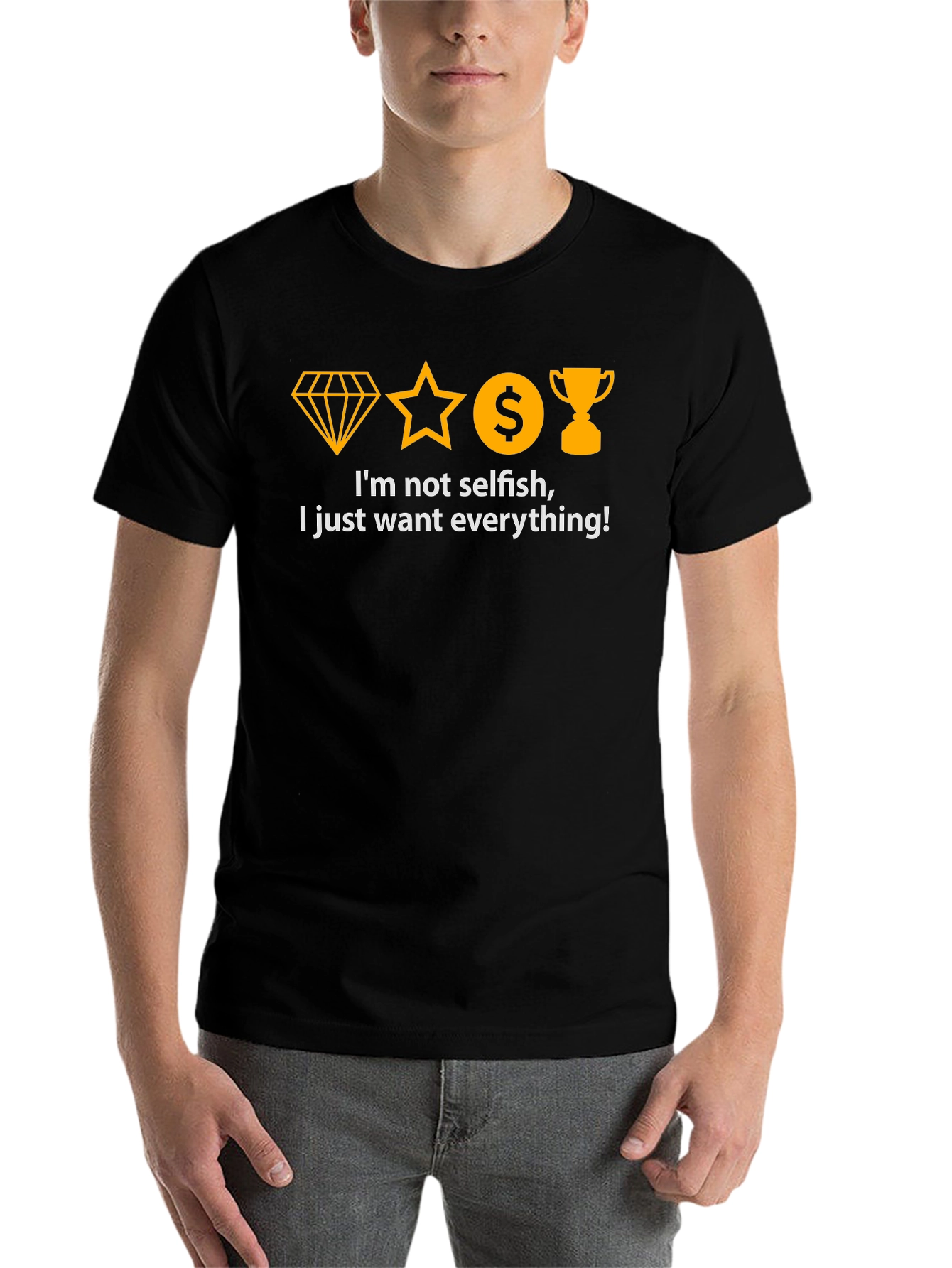 Black I Want Everything T-Shirt - Black view 7