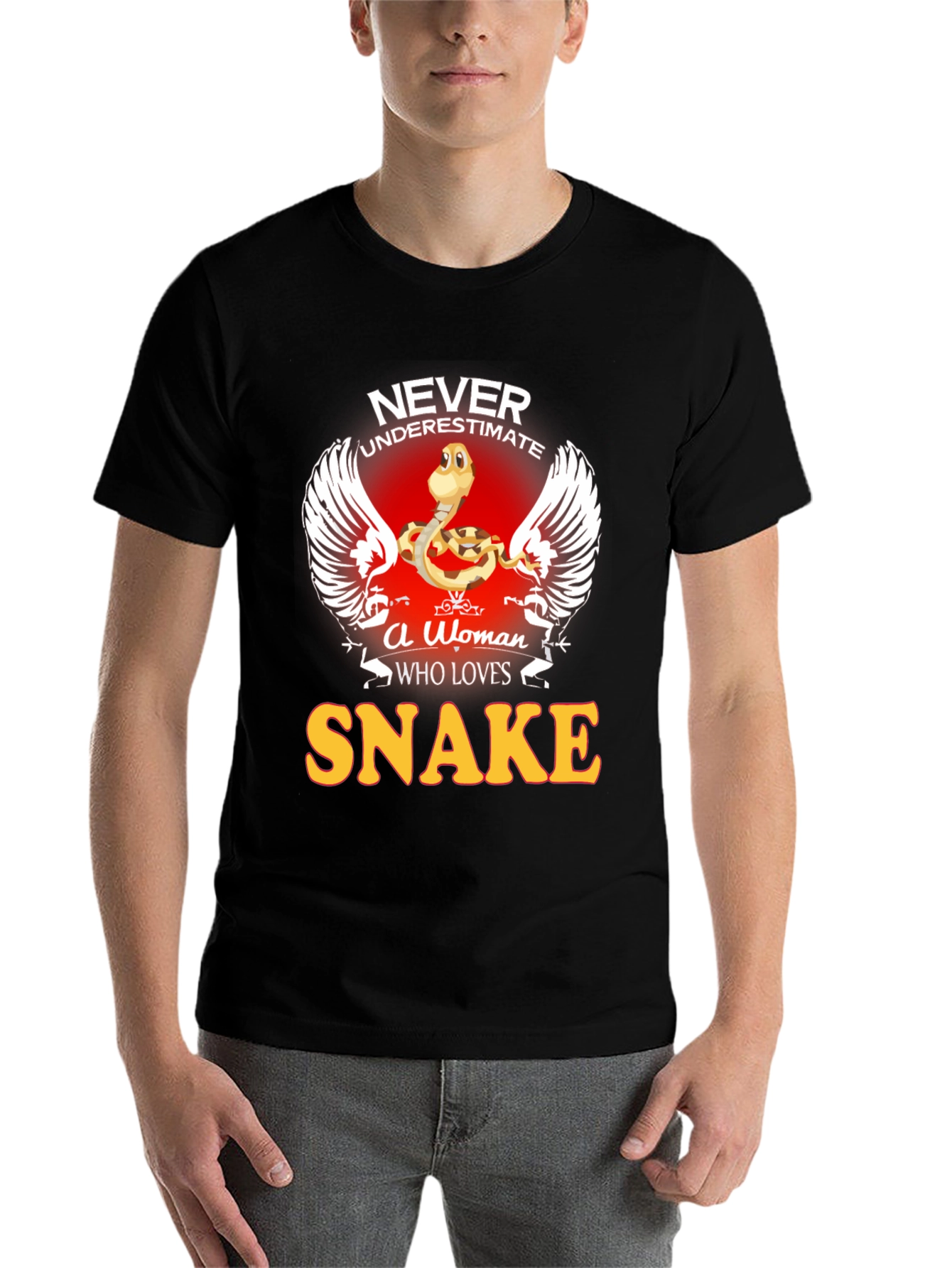 Black Never Underestimate A Woman Who Loves Snakes Tee view 7