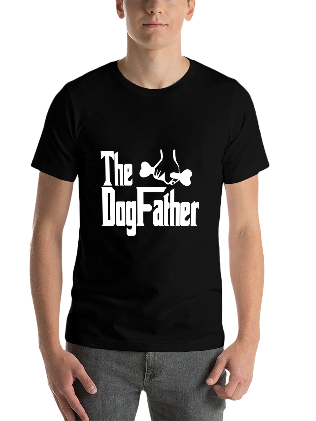 Black The DogFather Funny Graphic Tee view 7