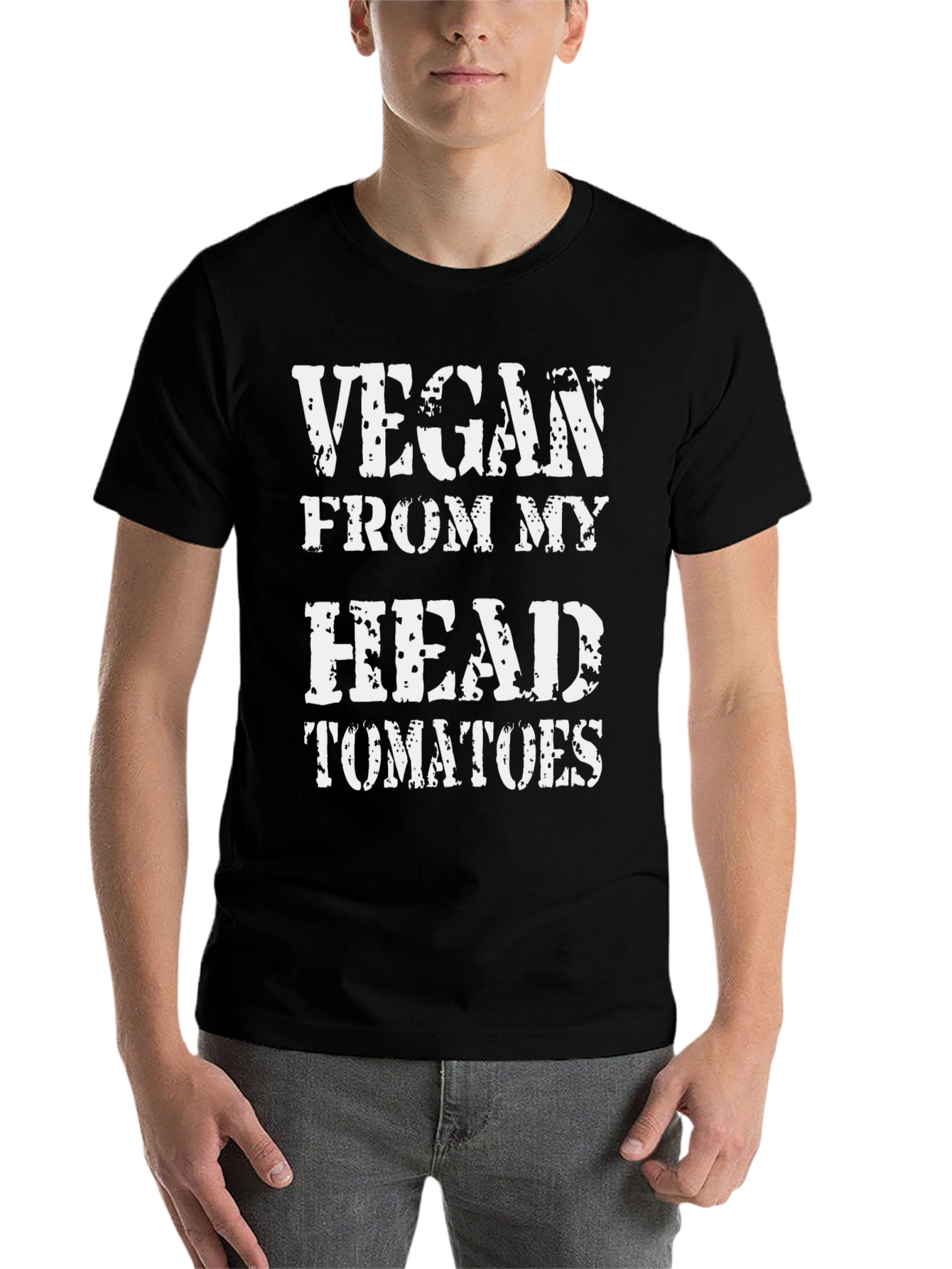 Black Vegan From My Head Tomatoes Graphic T-Shirt view 7