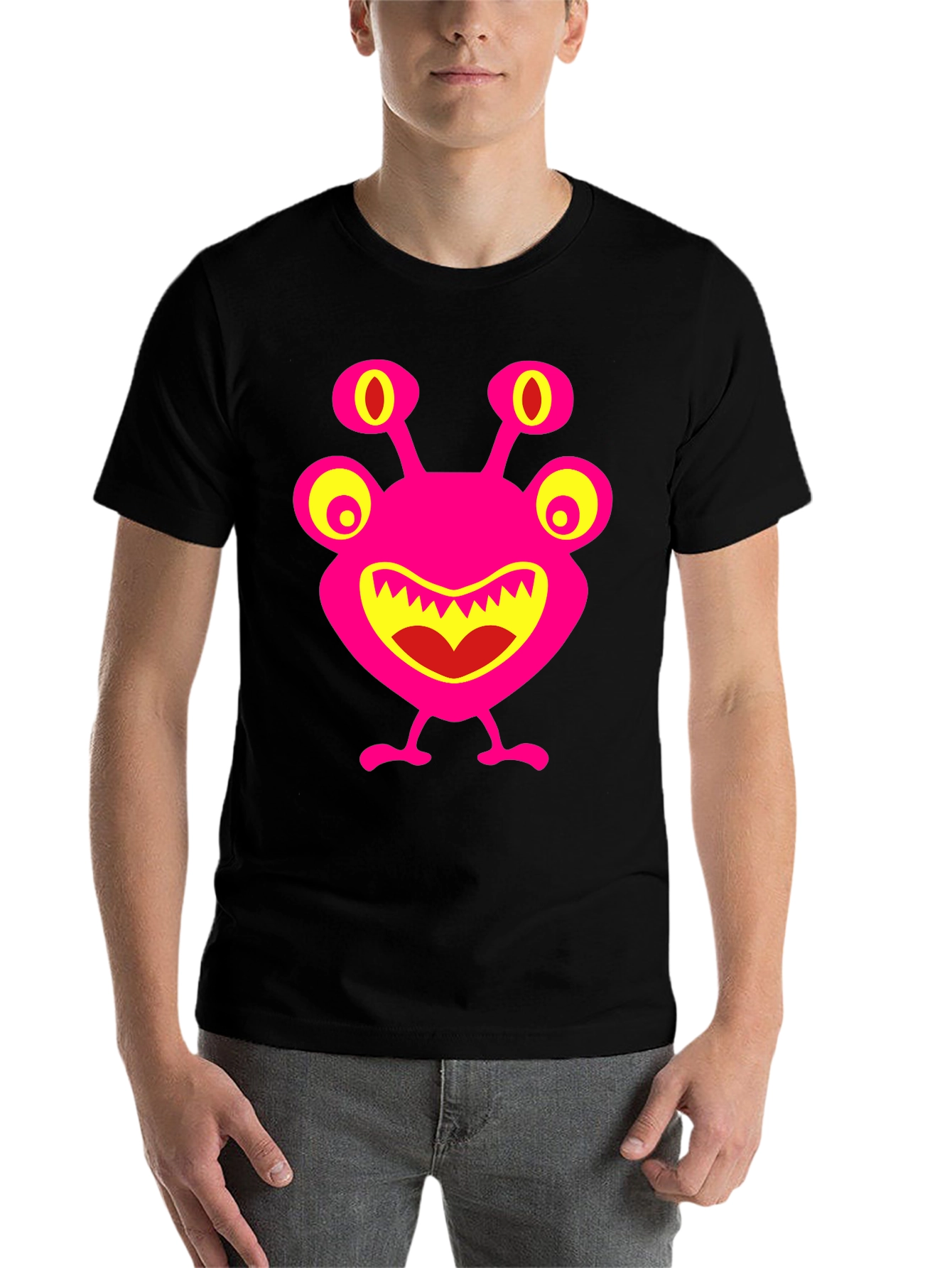 Black Funky Alien Graphic T-Shirt view 7