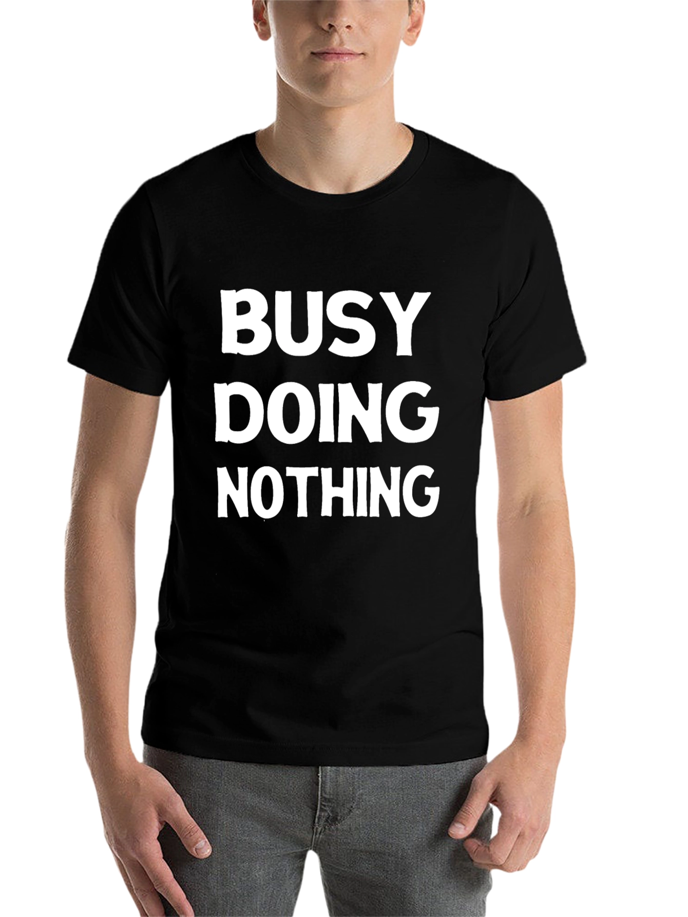 Black Busy Doing Nothing Graphic Tee view 7