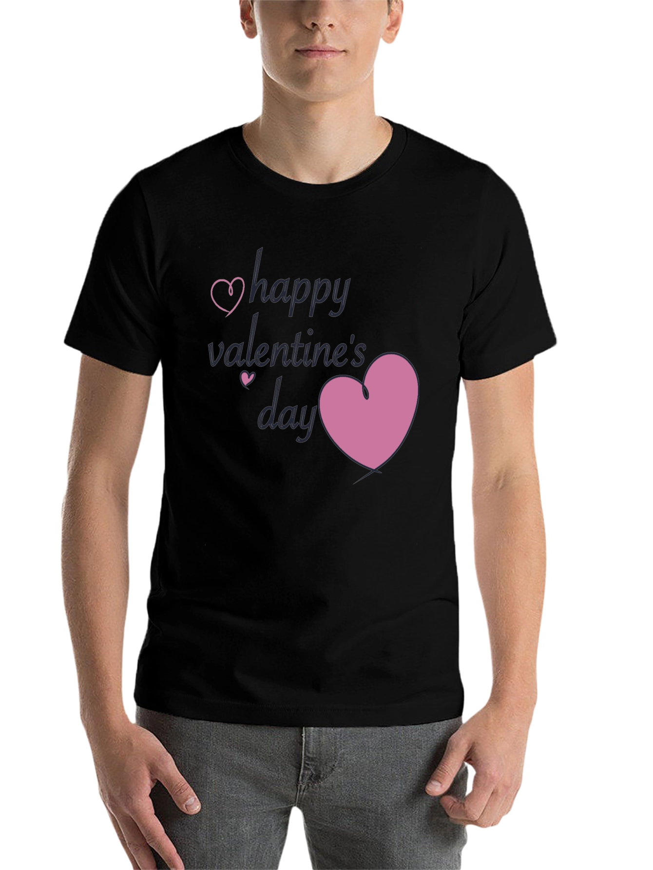 Black Happy Valentine's Day Graphic Tee view 7