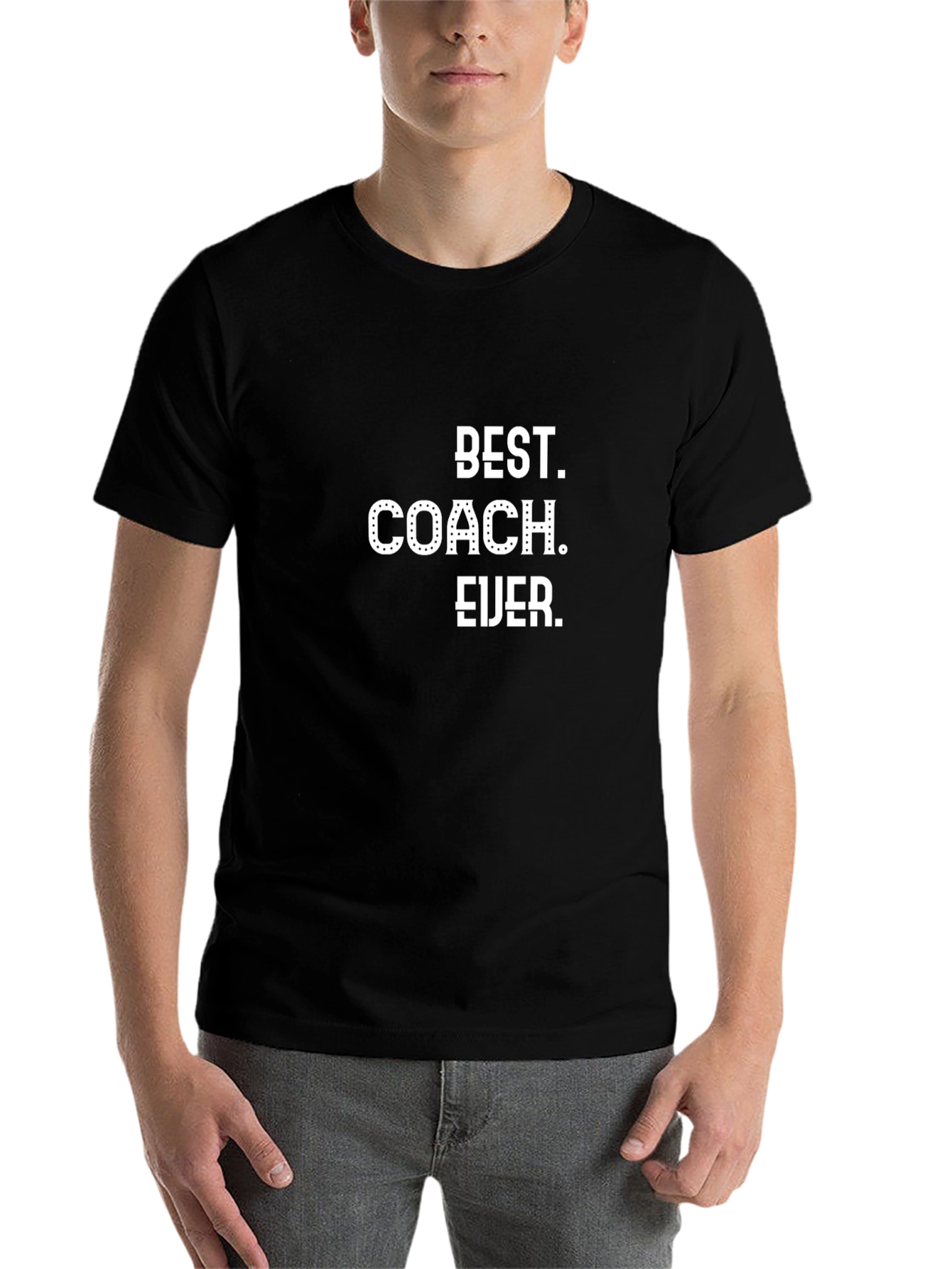 Black Best Coach Ever Graphic Tee - Black Cotton T-Shirt view 7