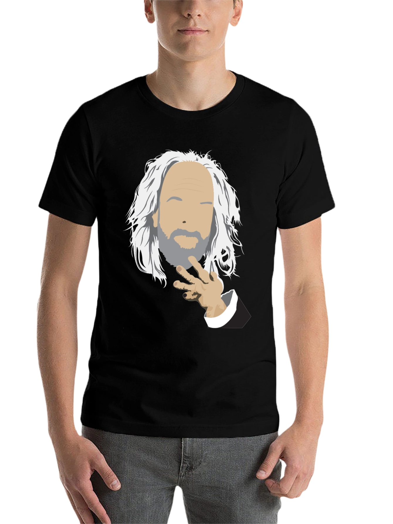 Black Philosopher Graphic Tee - Black Cotton T-Shirt view 7