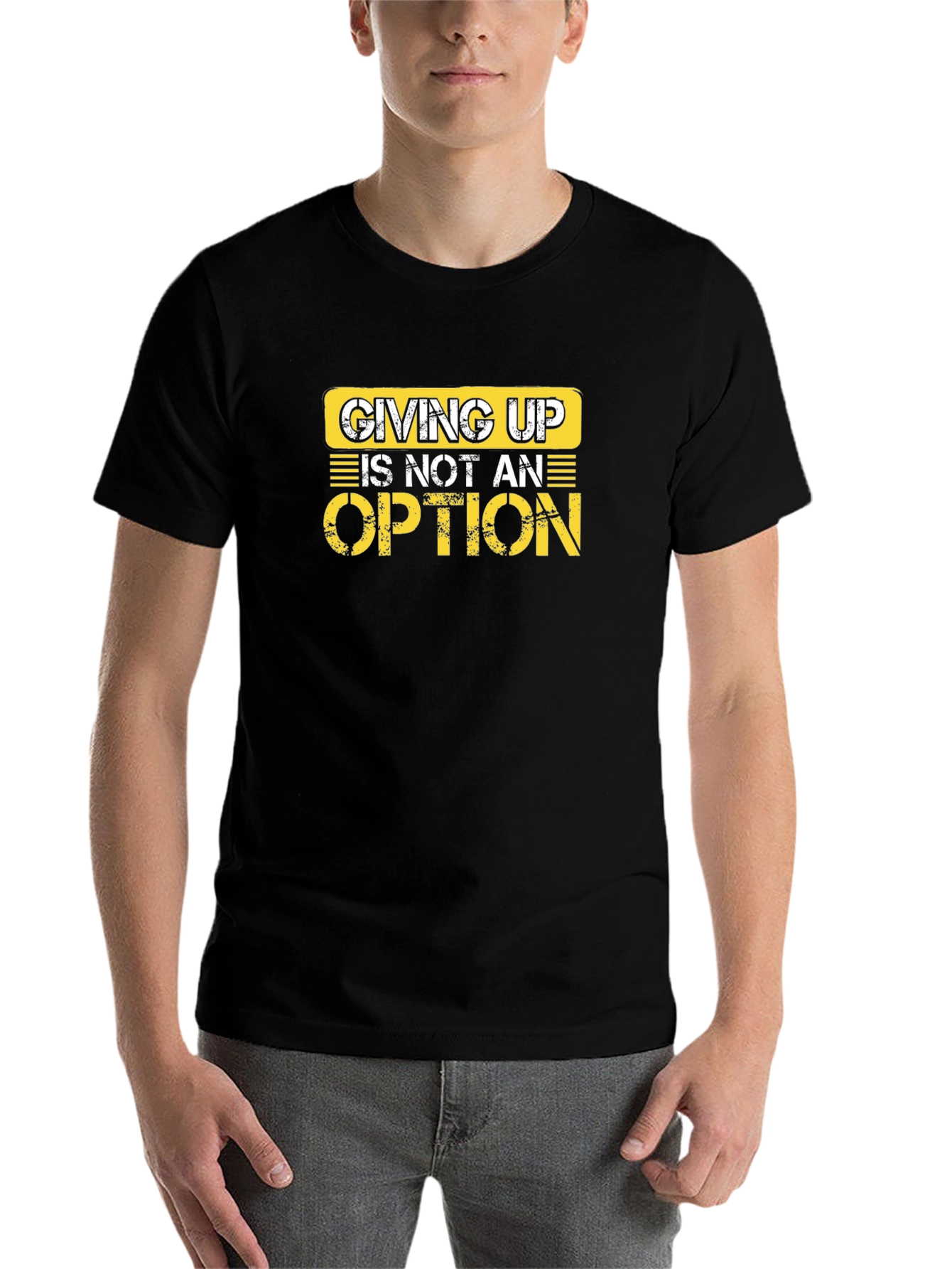 Black Giving Up Is Not An Option Graphic Tee view 7