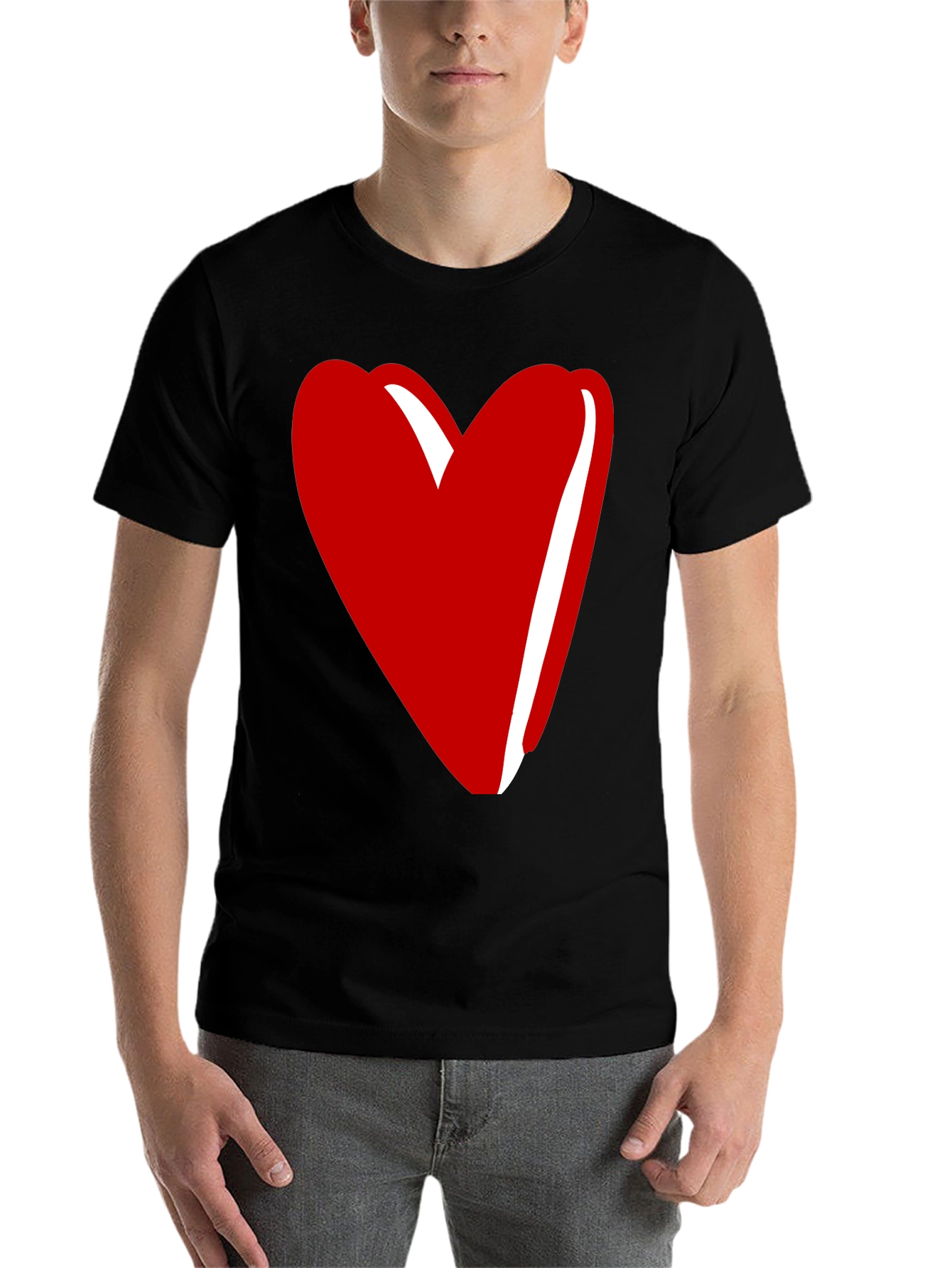 Black Heart Graphic Tee - Stylish Unisex Crew Neck T-Shirt view 7