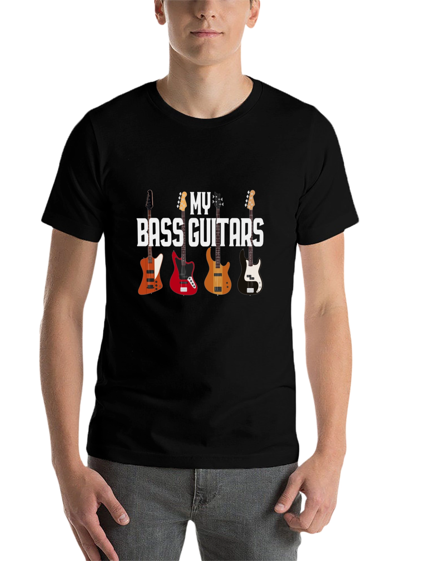 Black Bass Guitars T-Shirt - Musician's Gift view 7