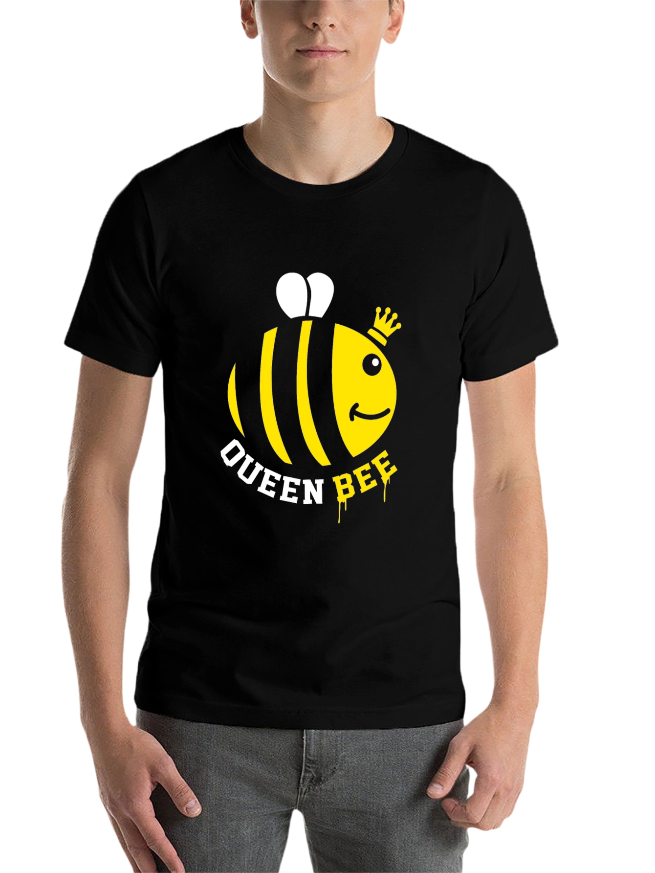 Black Queen Bee Graphic T-Shirt - Trendy Casual Wear view 7
