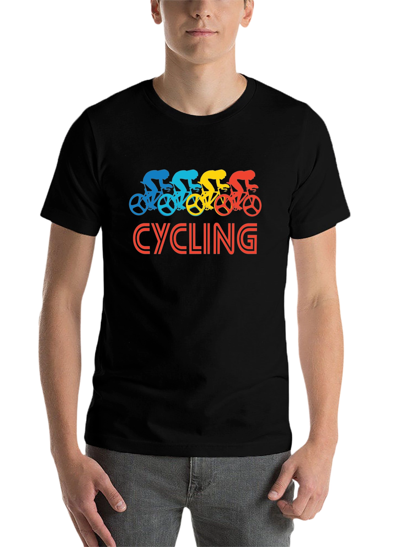 Black Cycling Retro T-Shirt view 7