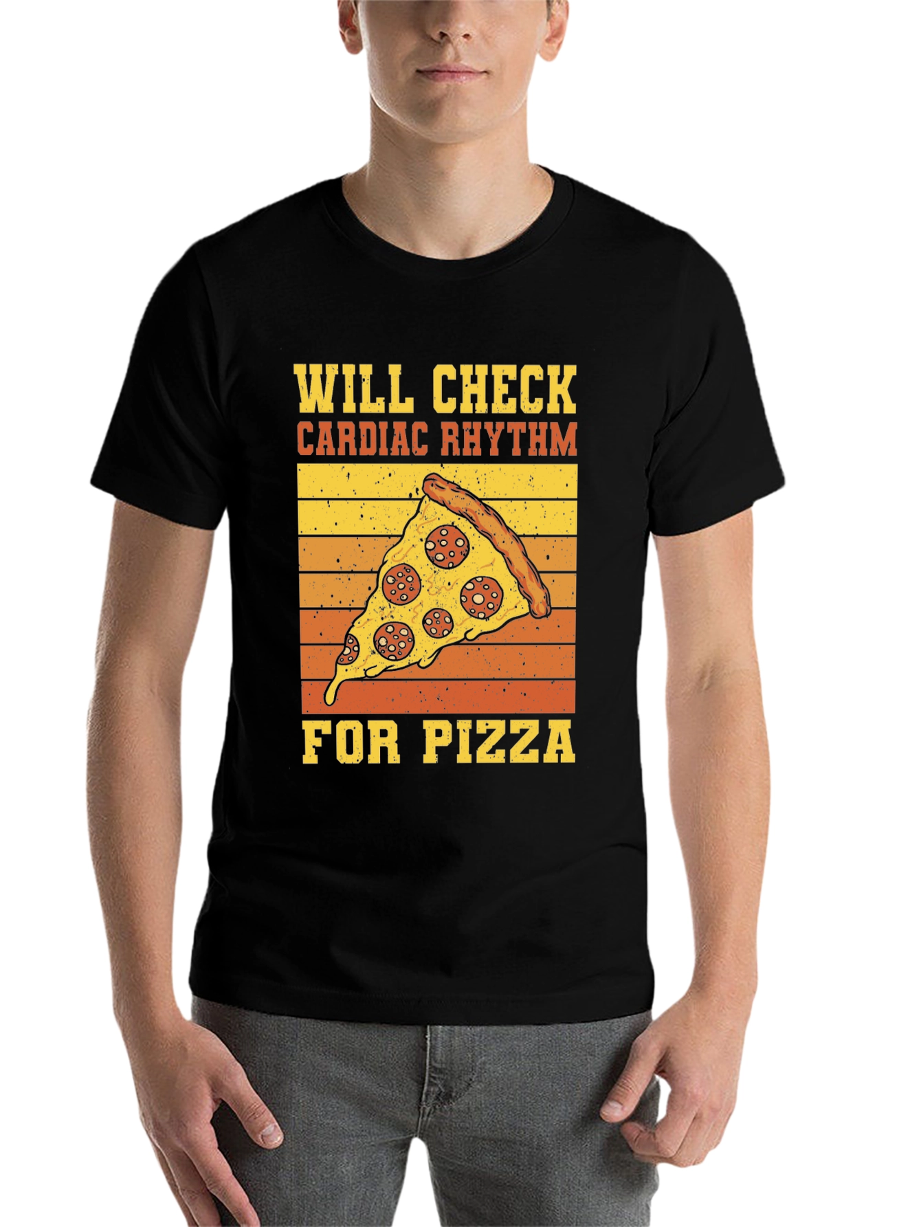 Black Will Check Cardiac Rhythm For Pizza T-Shirt view 7