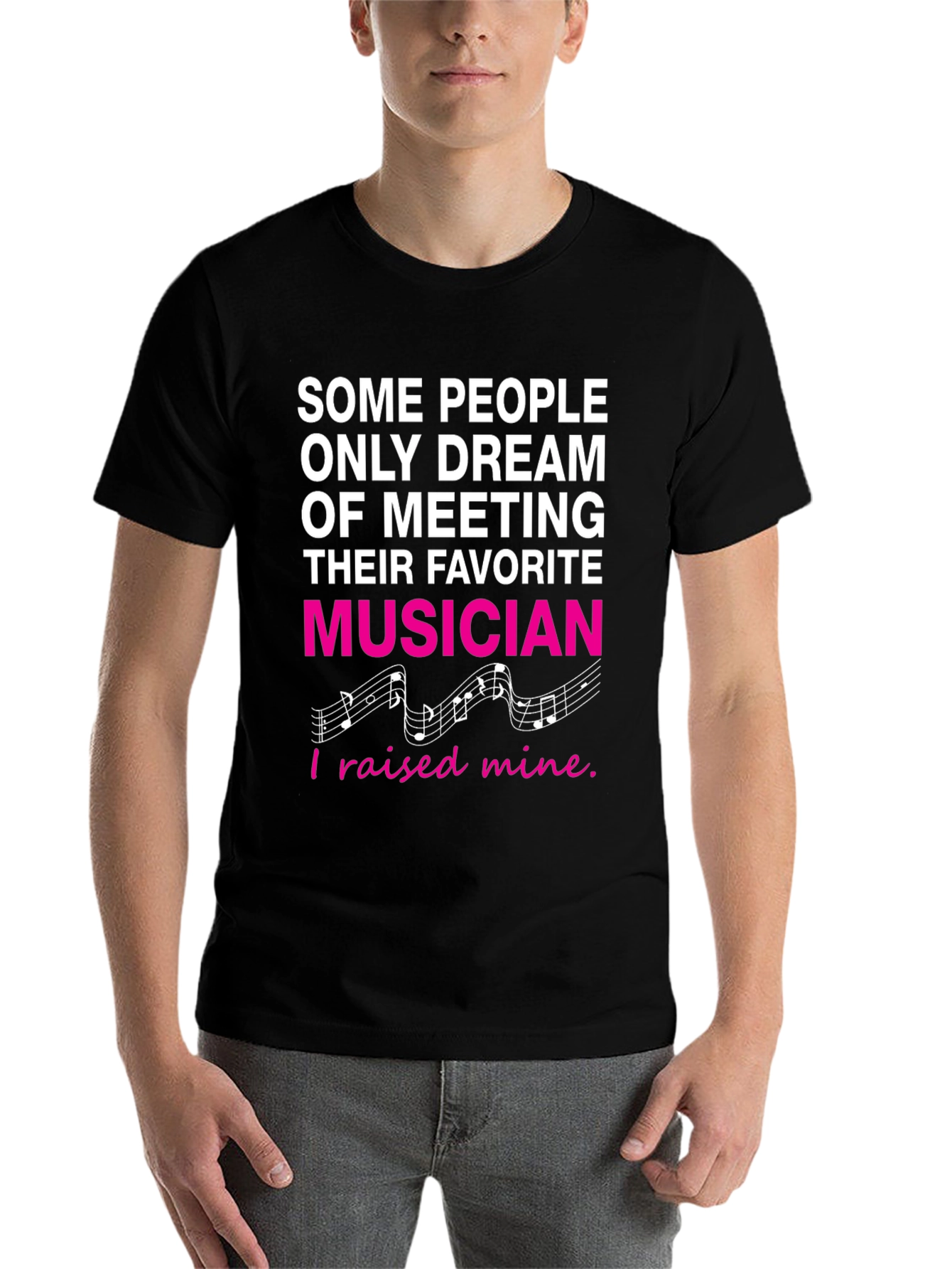 Black Proud Parent Musician Graphic T-Shirt view 7