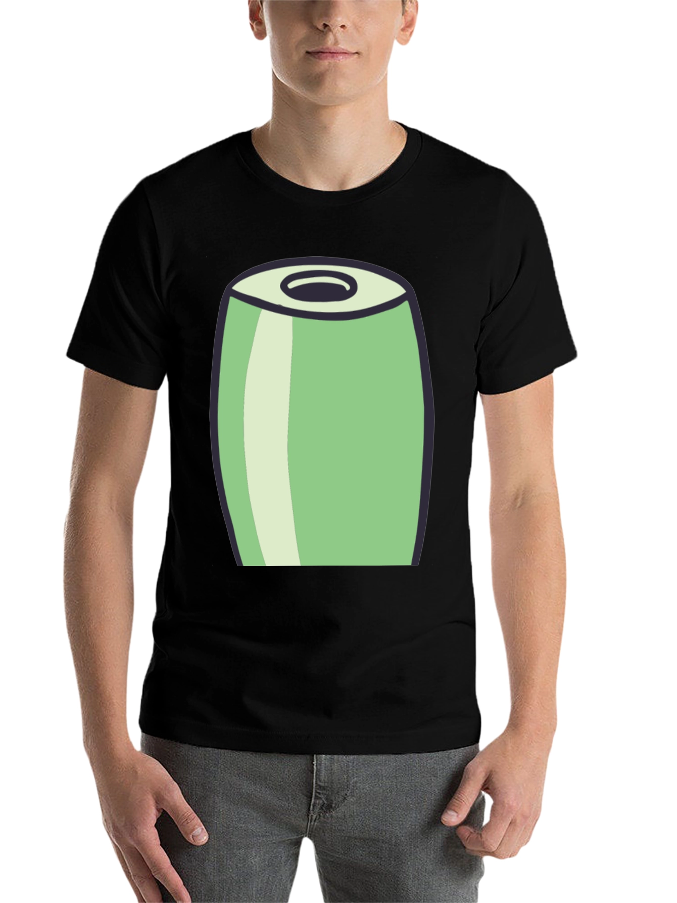 Black Cartoon Can Graphic Tee - Black view 7