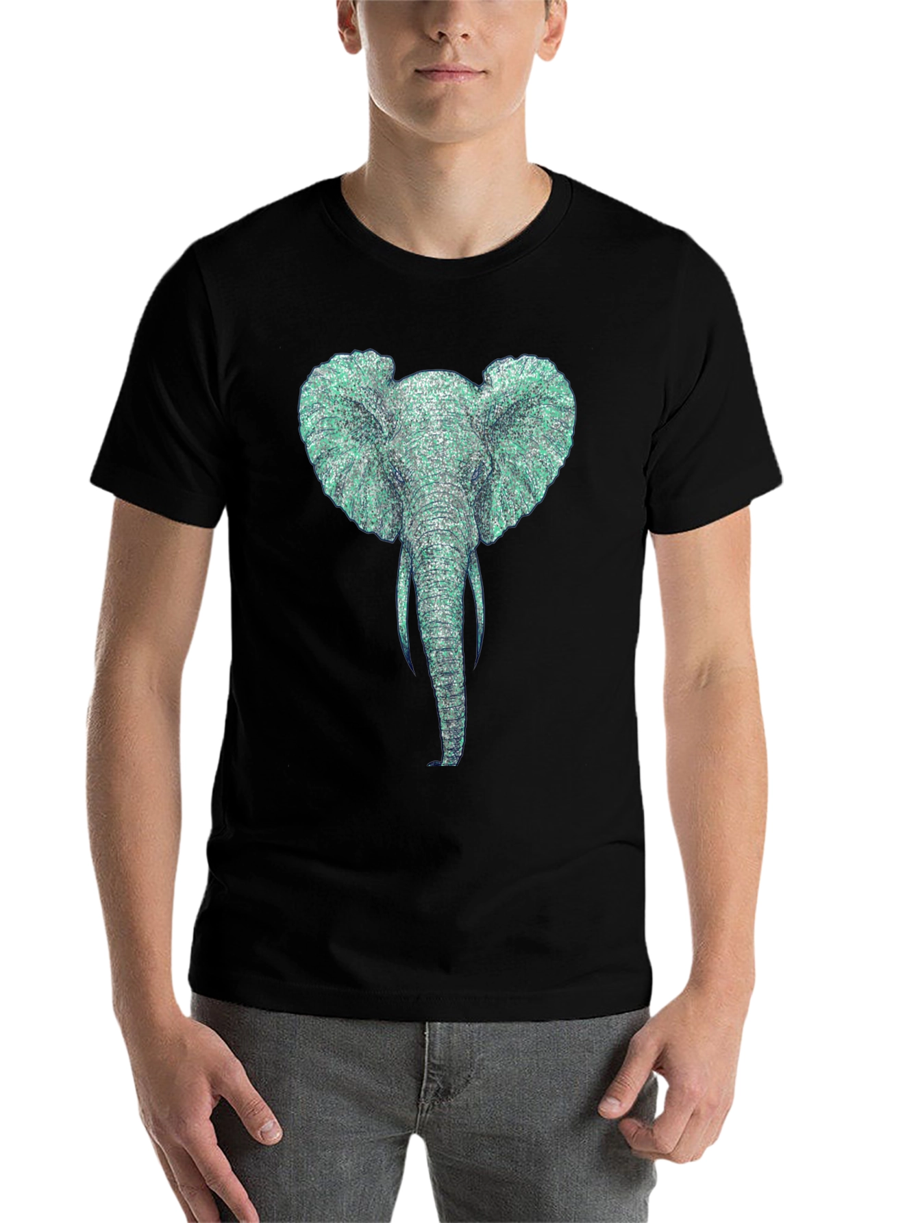 Black Elephant Graphic T-Shirt - Unique Design view 7