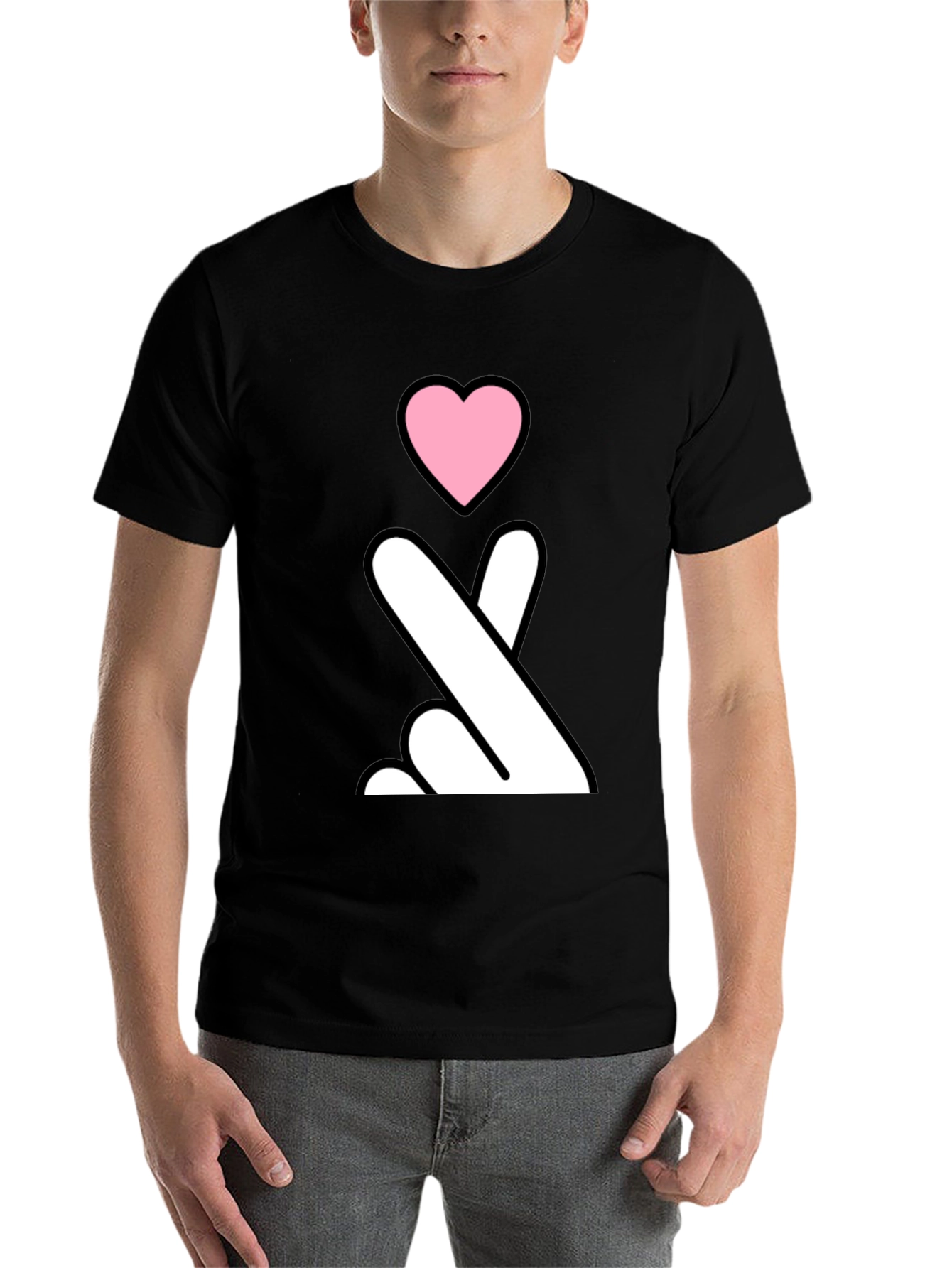 Black Heart Sign Black T-Shirt view 7