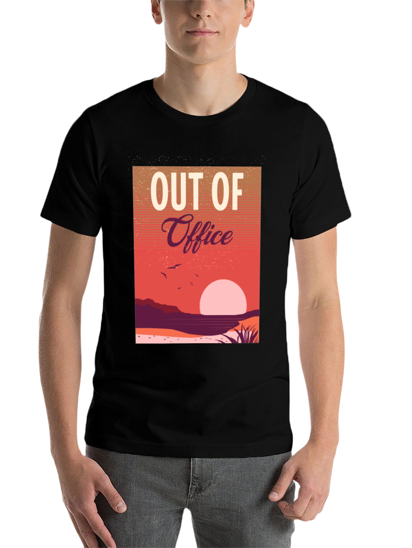 Black Out of Office Sunset Graphic Tee view 7