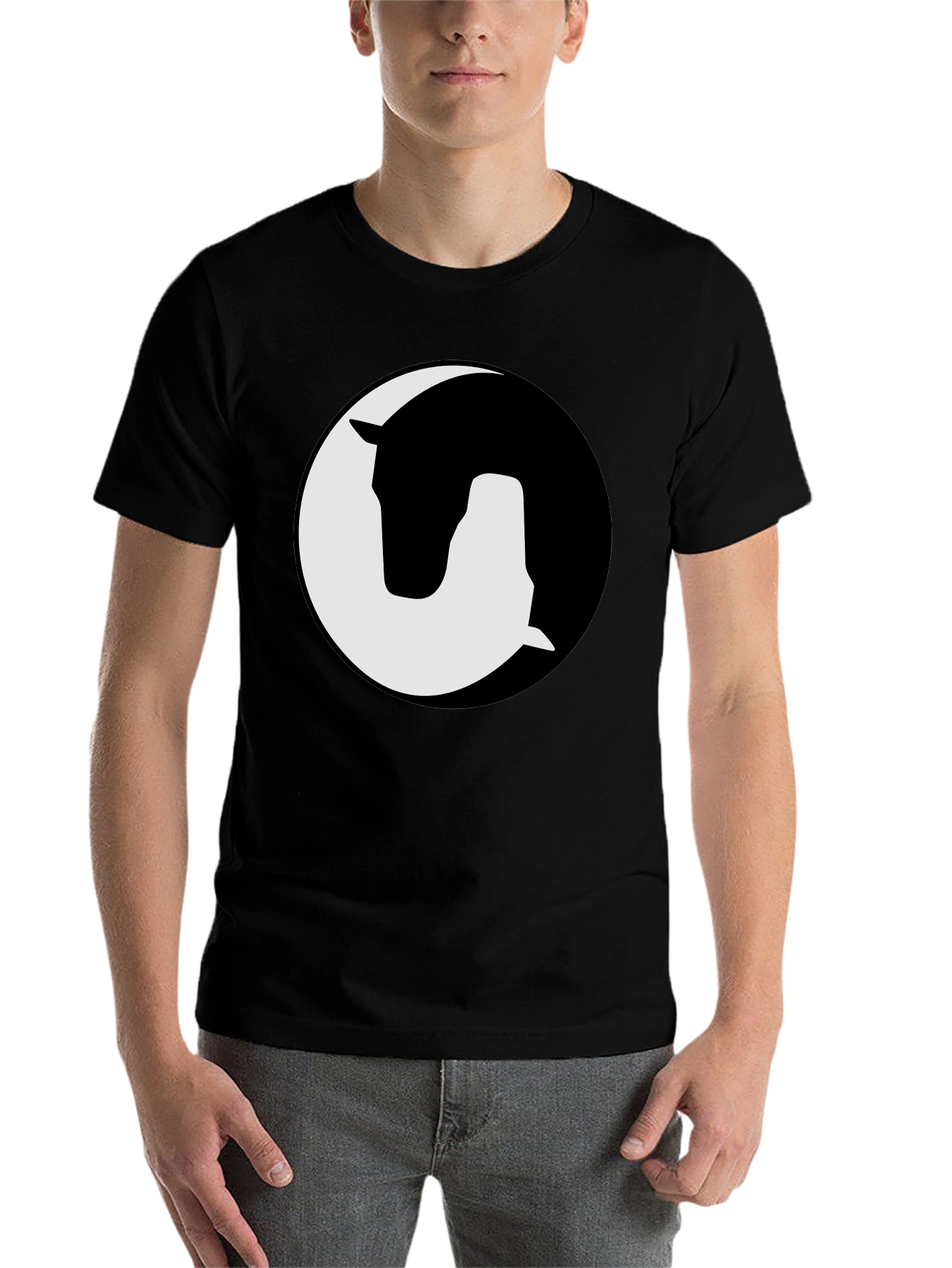 Black Horse Silhouette Graphic Tee - Stylish Black Shirt view 7