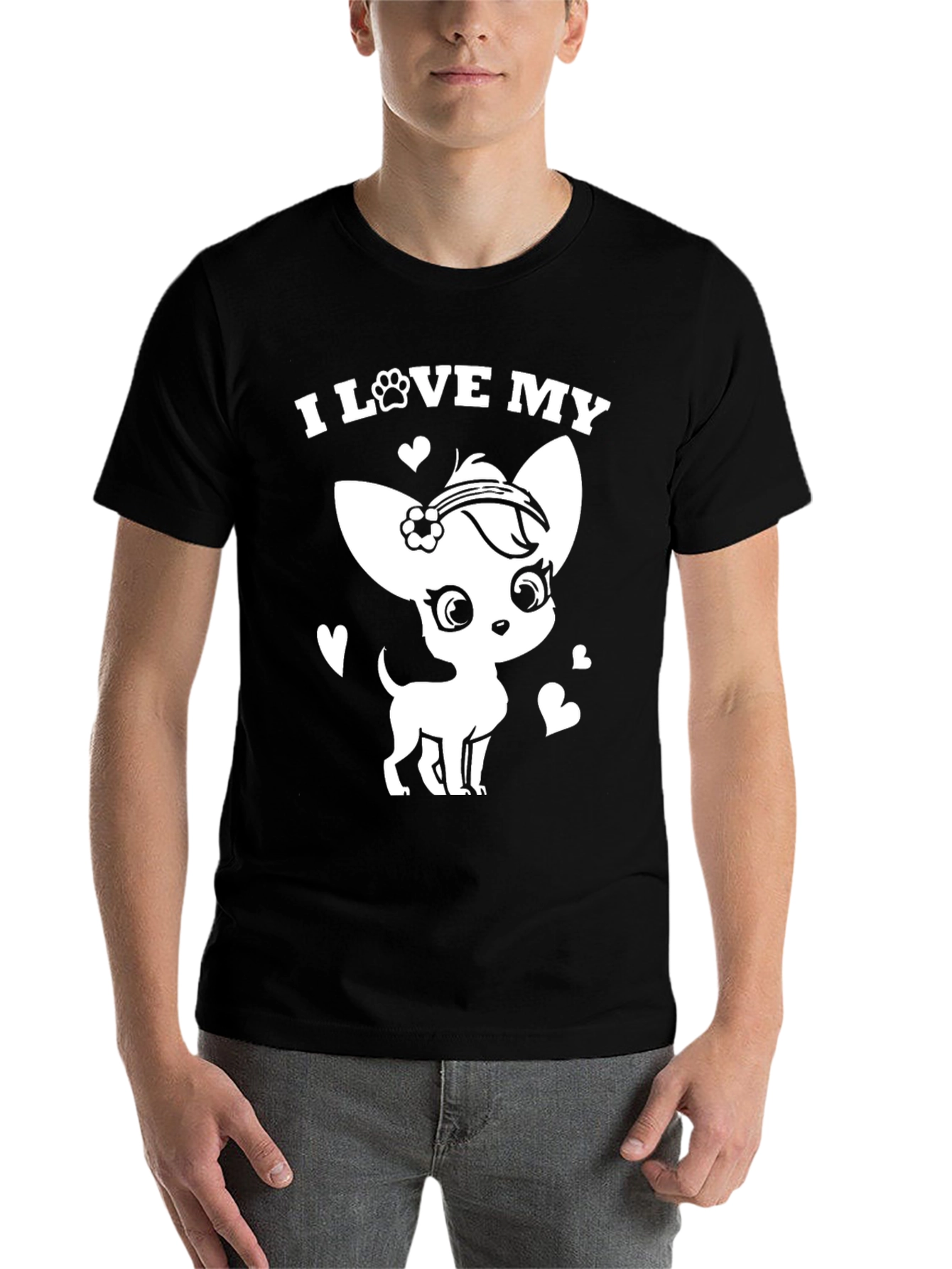 Black I Love My Chihuahua T-Shirt - Cute Dog Lover Tee view 7
