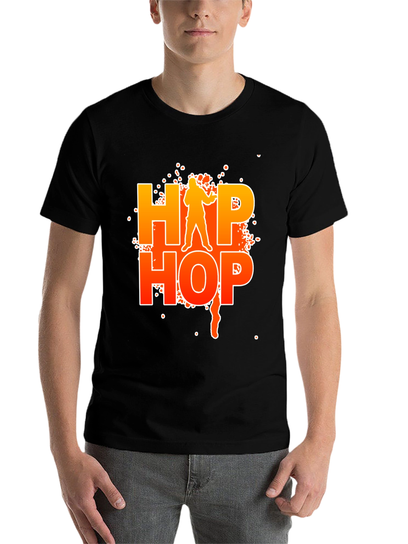 Black Hip Hop Graphic Black T-Shirt view 7