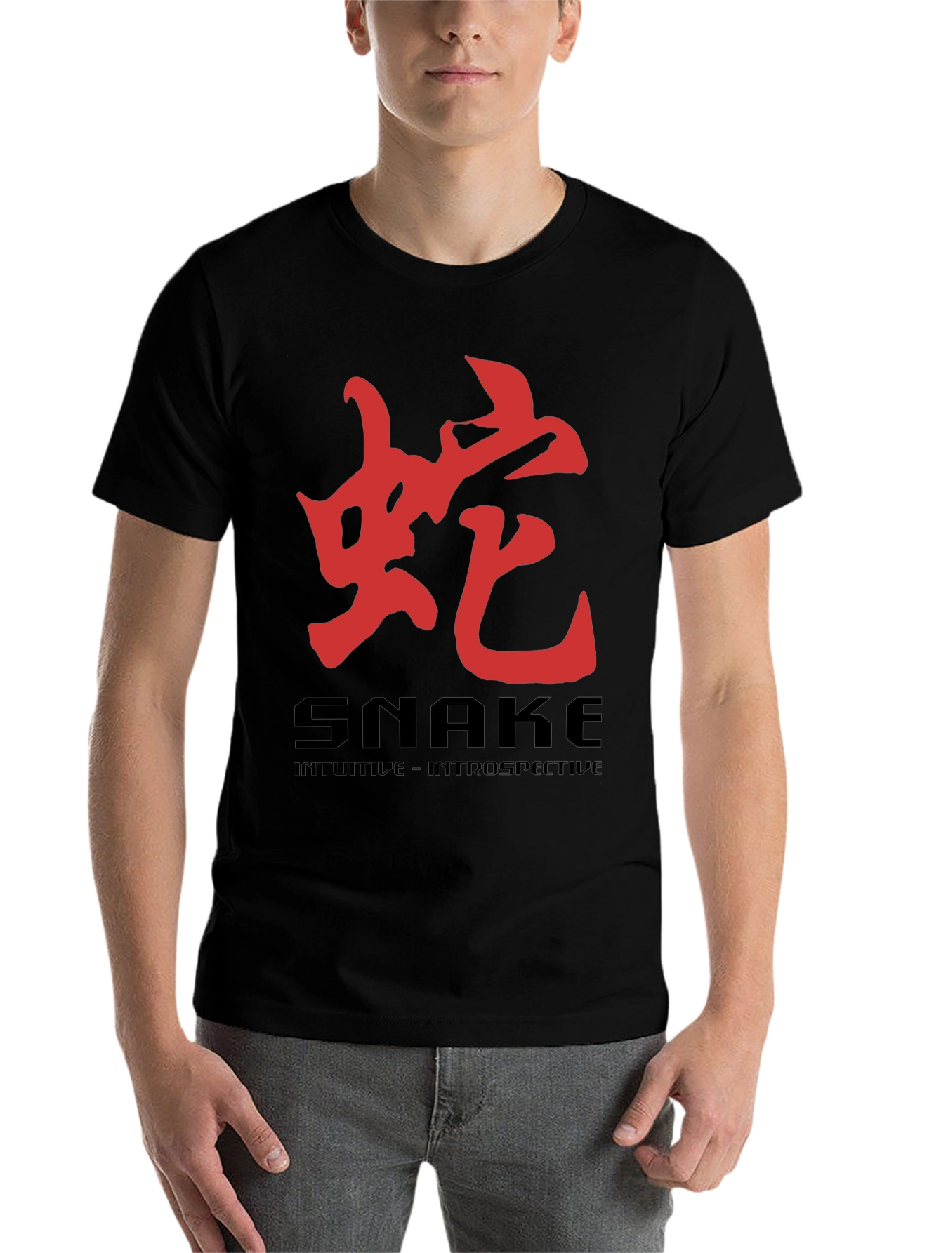 Black Snake Chinese Zodiac T-Shirt - Intuitive Design view 7