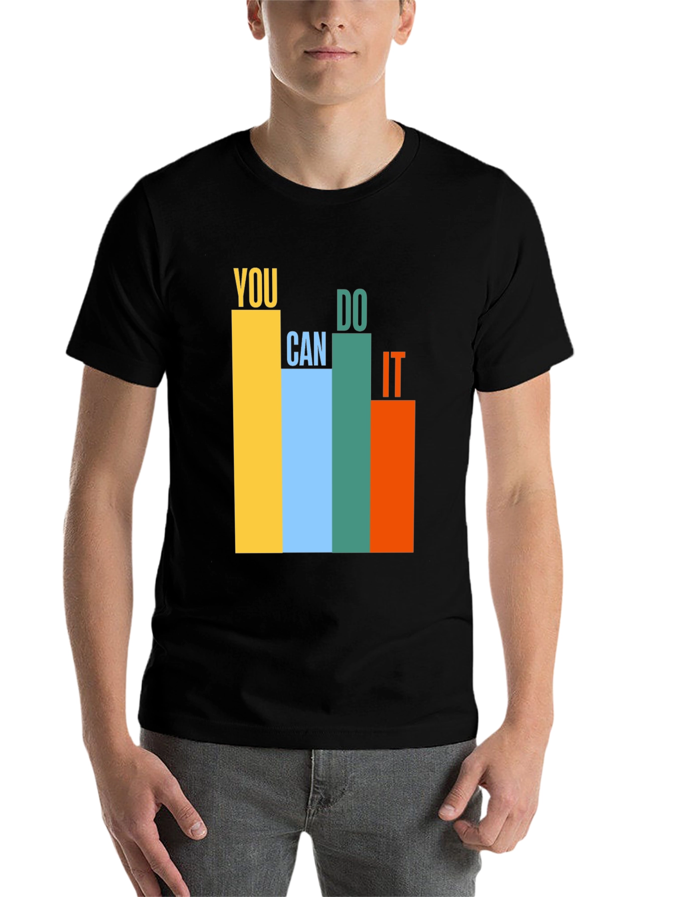 Black Motivational You Can Do It Graphic T-Shirt view 7
