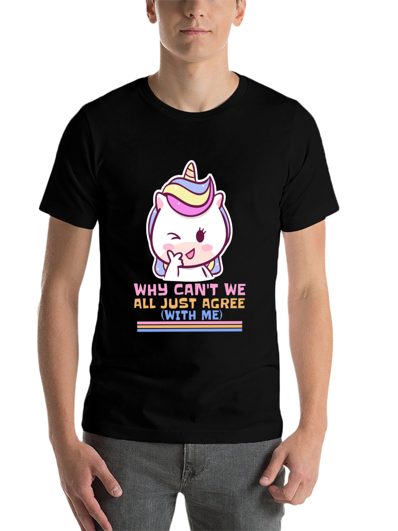 Black Unicorn T-Shirt - Why Can't We All Just Agree (With Me) view 7