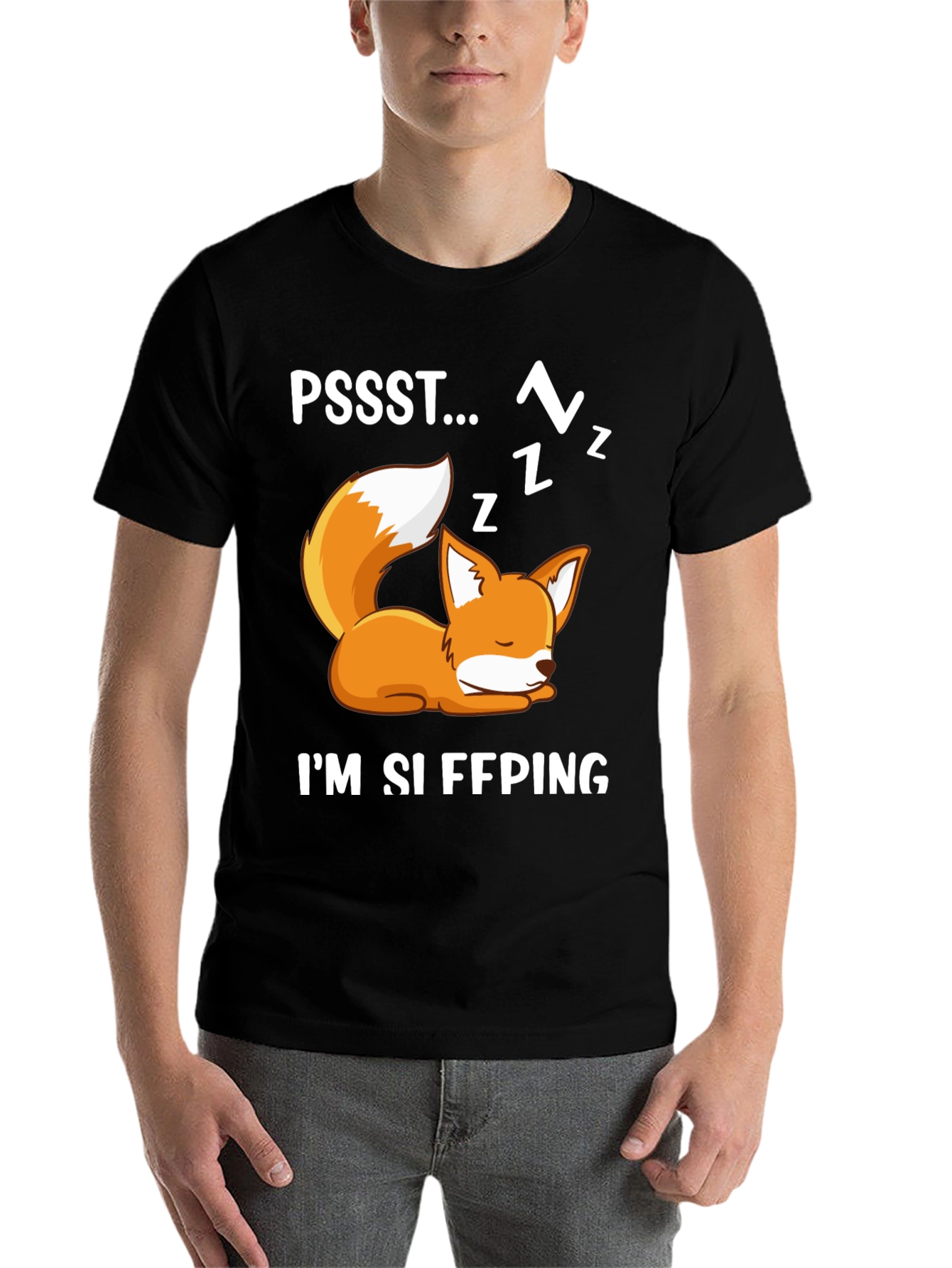 Cute Fox Sleeping Graphic T-Shirt - 7