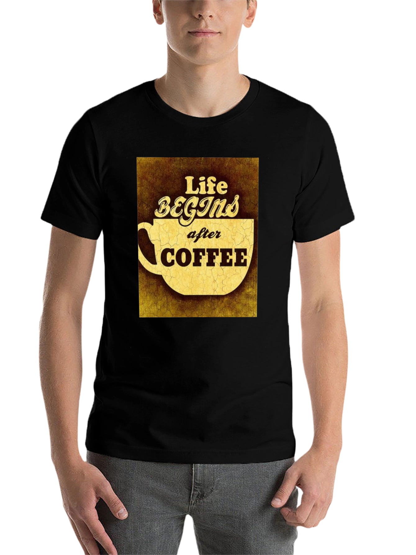 Black Life Begins After Coffee Graphic Tee view 7