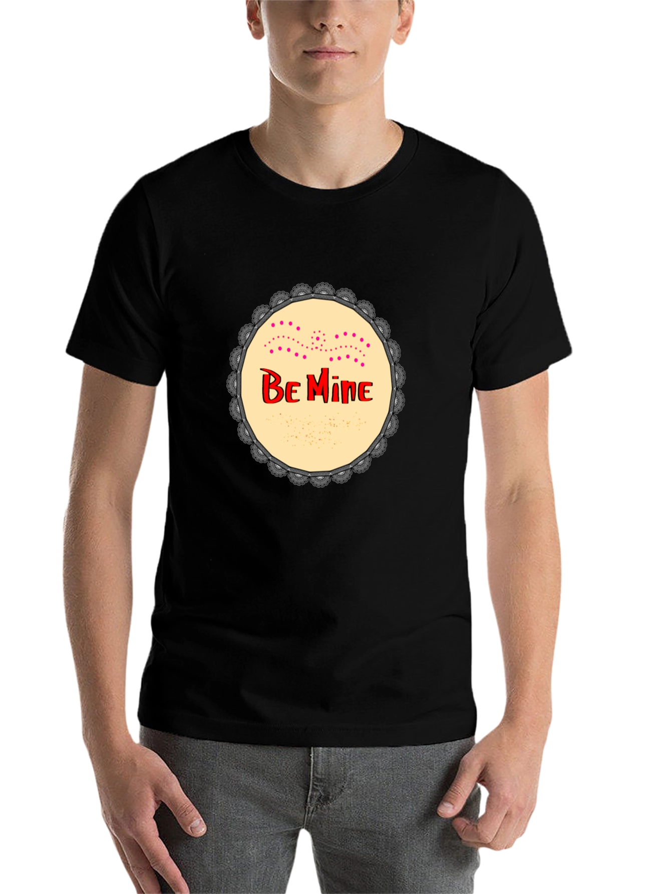 Black Be Mine Graphic Print Black T-Shirt view 7