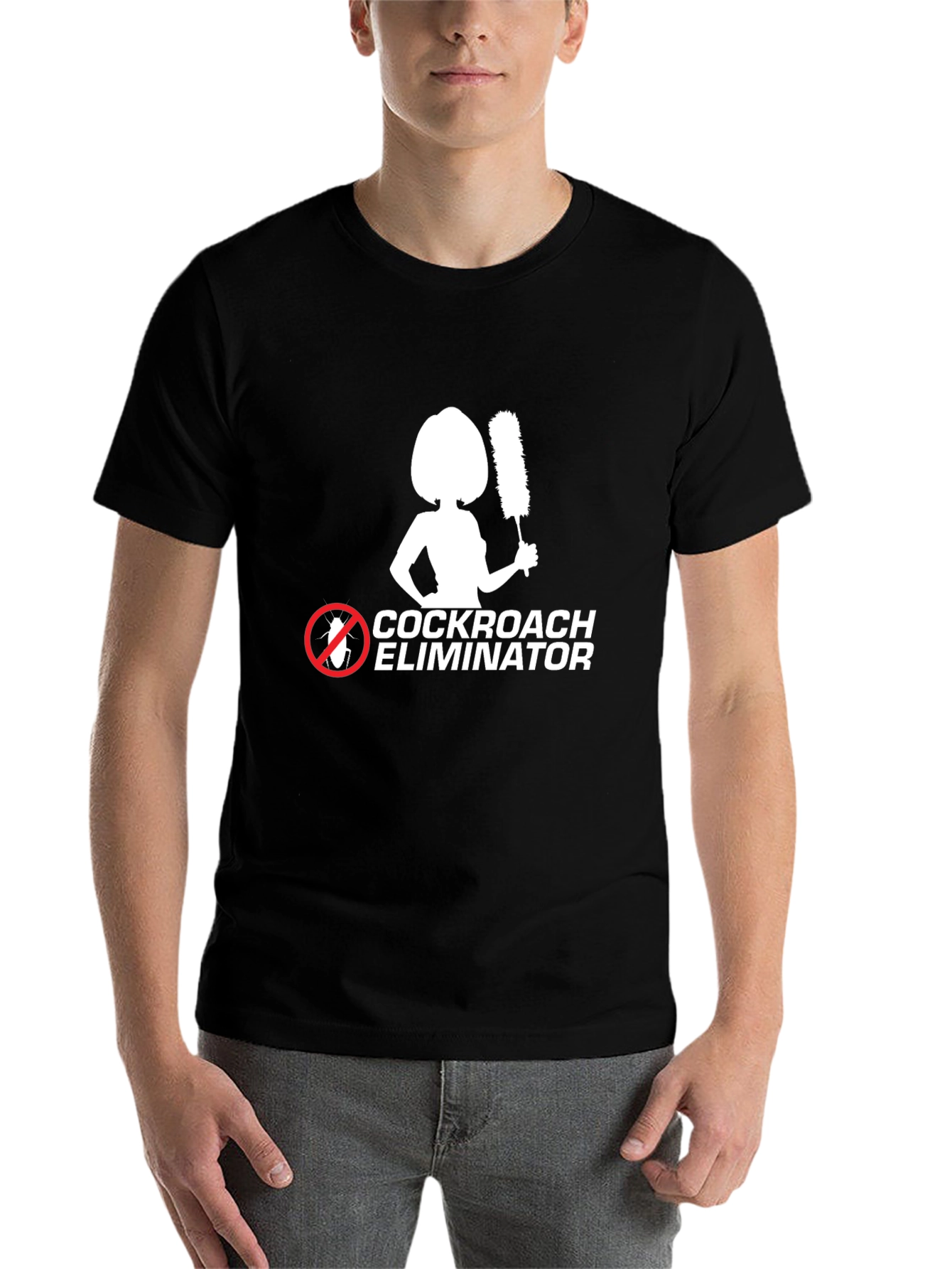 Black Cockroach Eliminator Graphic T-Shirt view 7