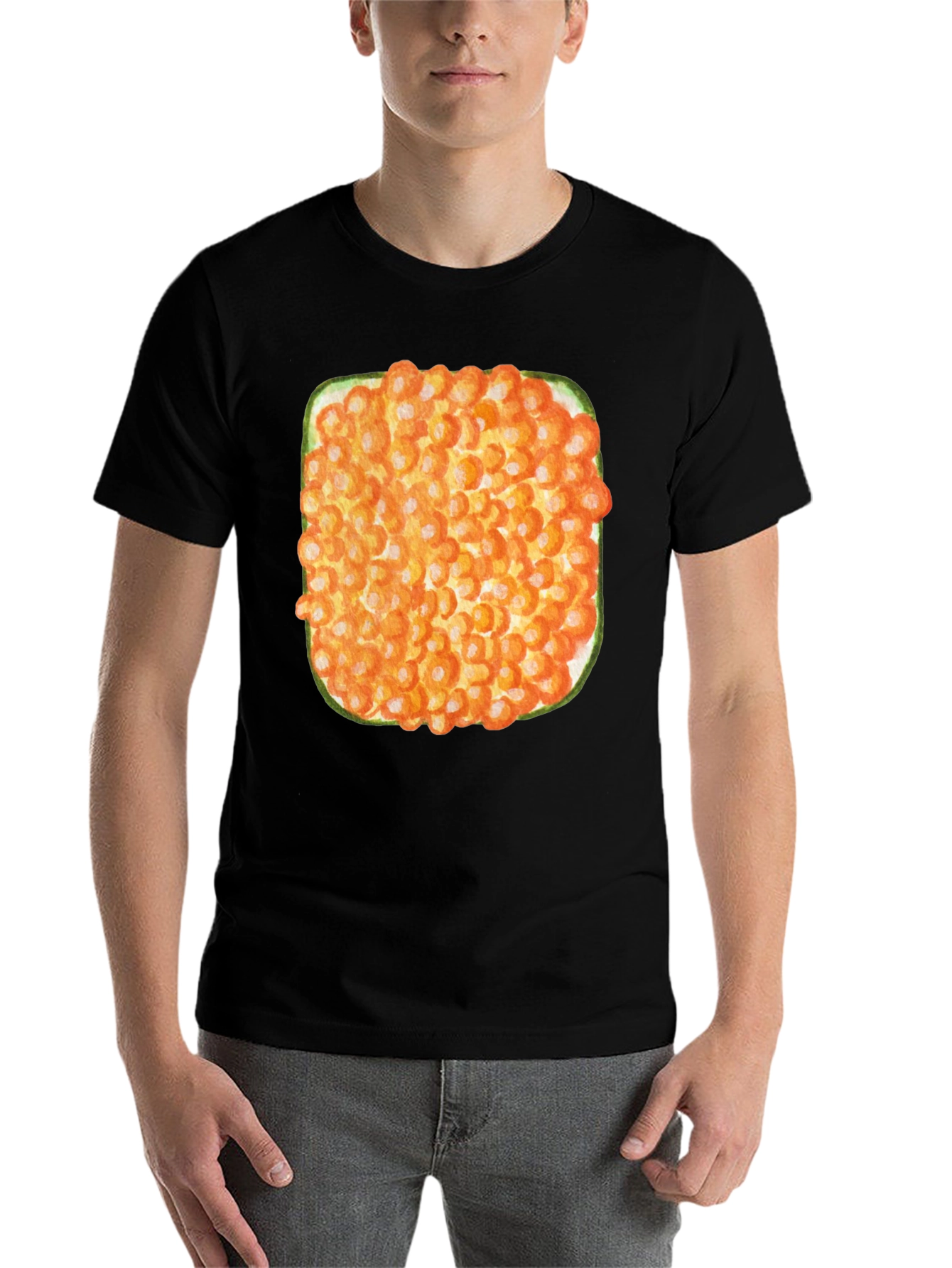 Black Caviar Square T-Shirt - Unique Food Tee view 7