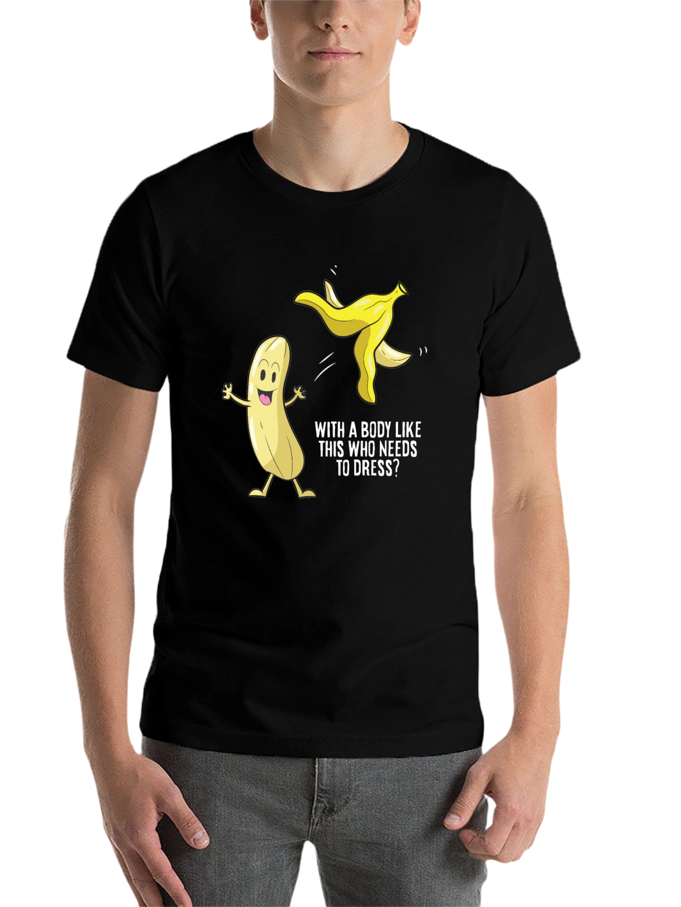 Black Funny Banana T-Shirt: With a Body Like This view 7