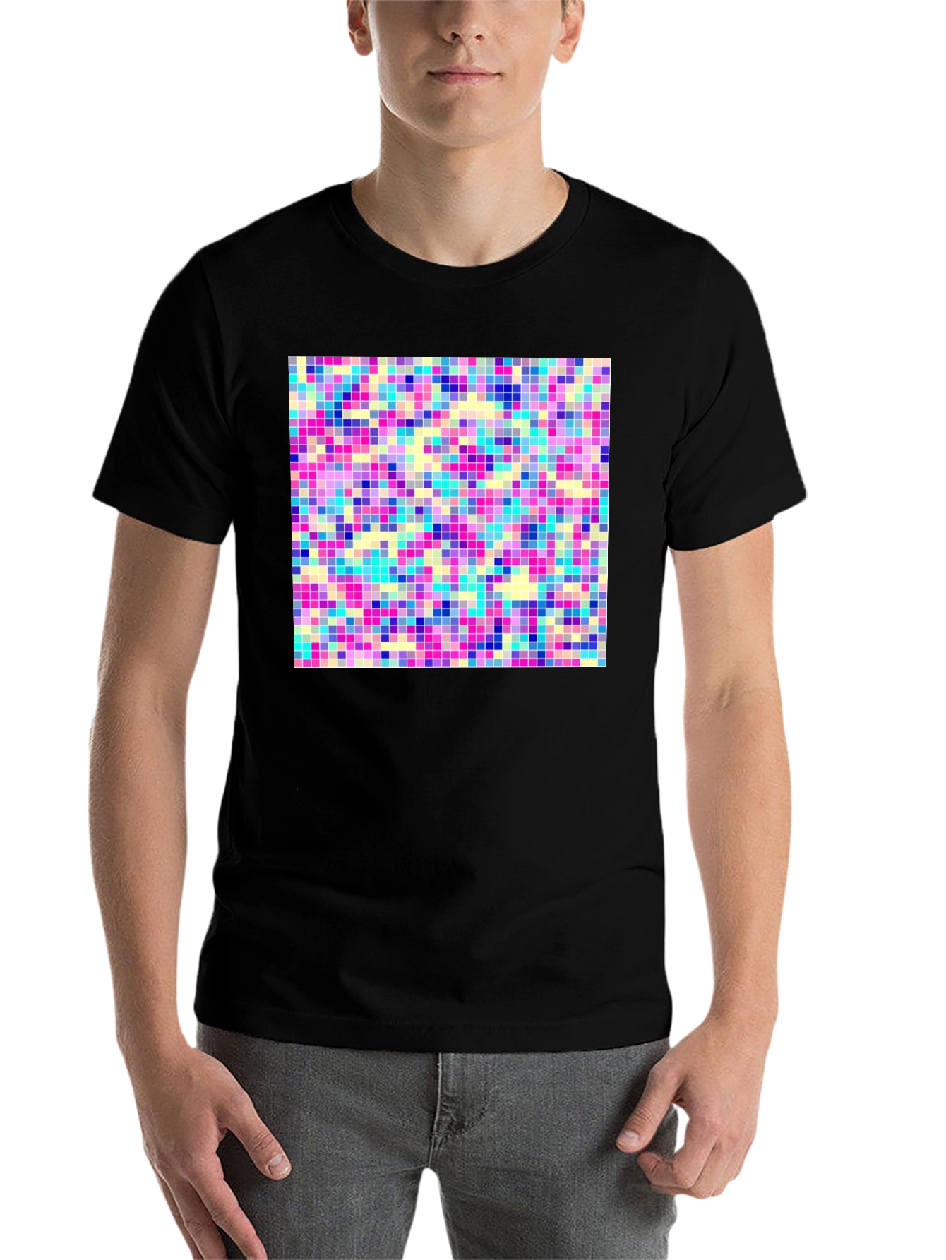 Black Pixel Art T-Shirt - Retro Style view 7