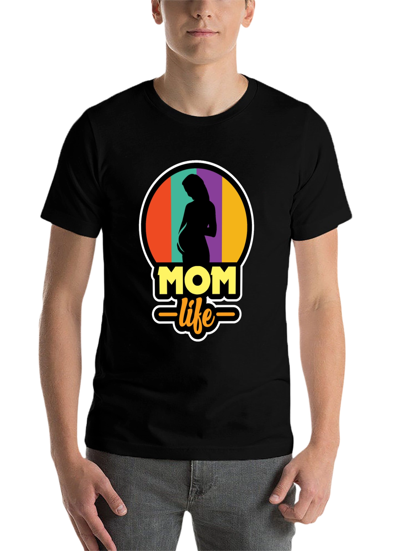 Black Mom Life T-Shirt - Pregnancy Tee view 7