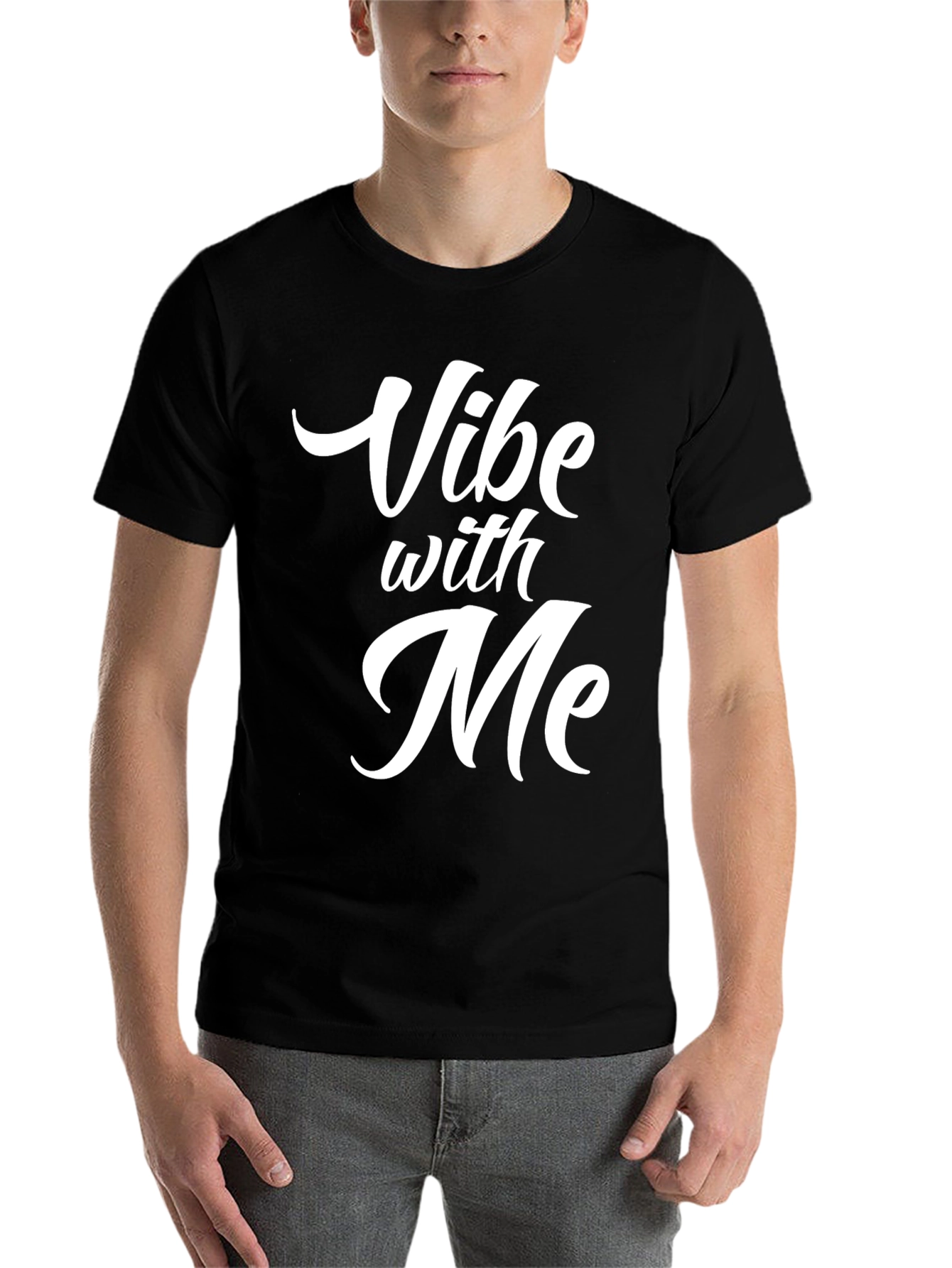 Black Vibe With Me Graphic T-Shirt - Casual Style view 7