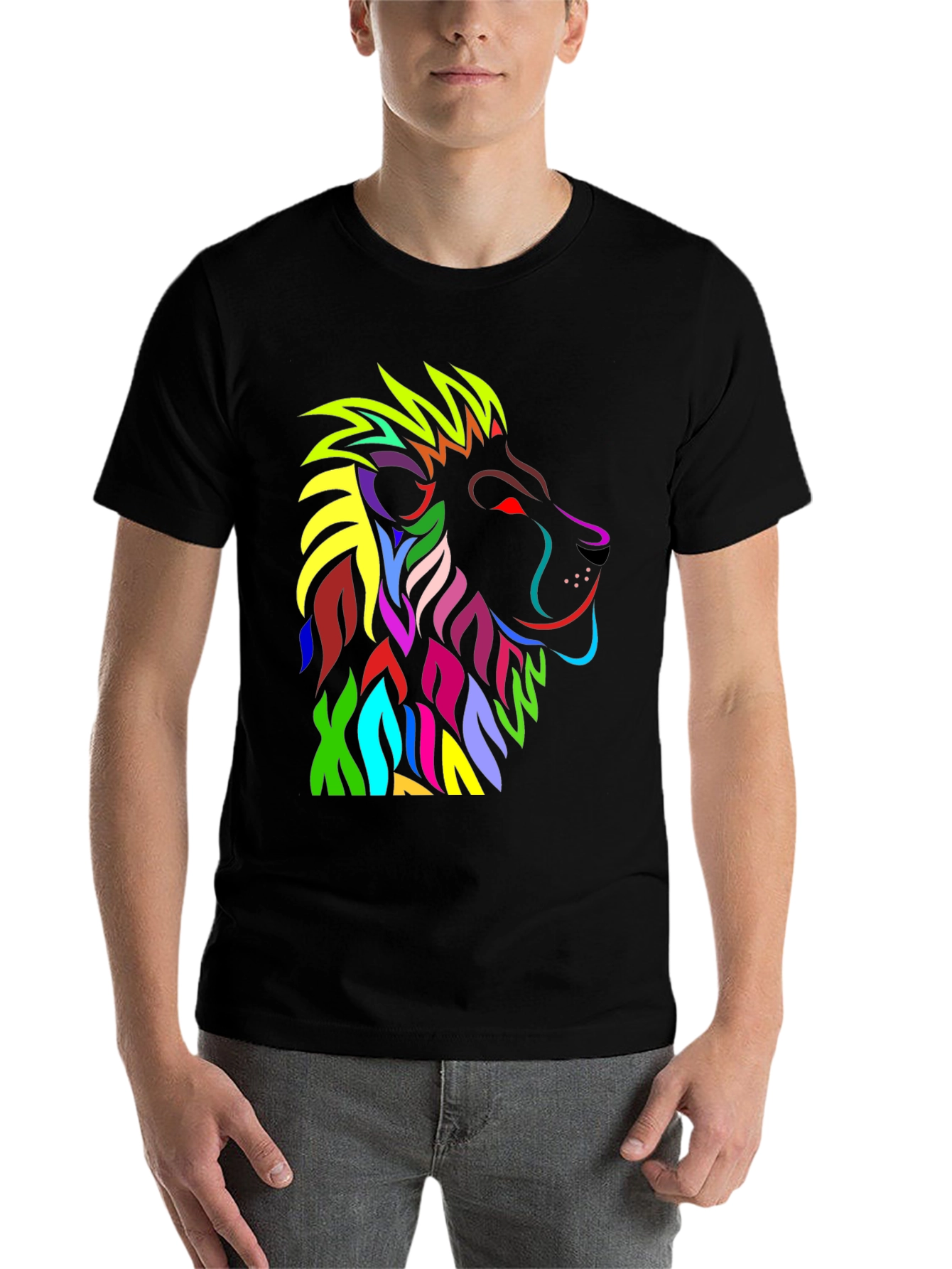 Vibrant Lion Graphic T-Shirt - Bold Colorful Design - 7