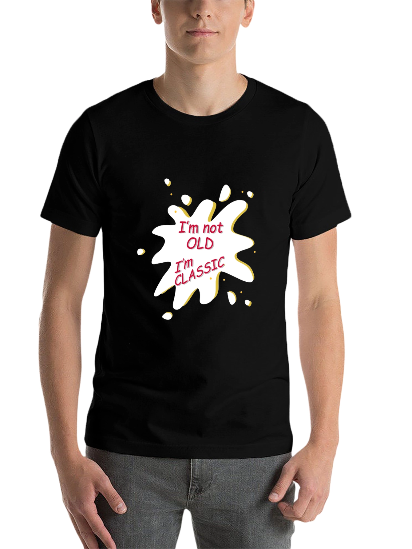 Black Funny "I'm Not Old, I'm Classic" Graphic T-Shirt view 7