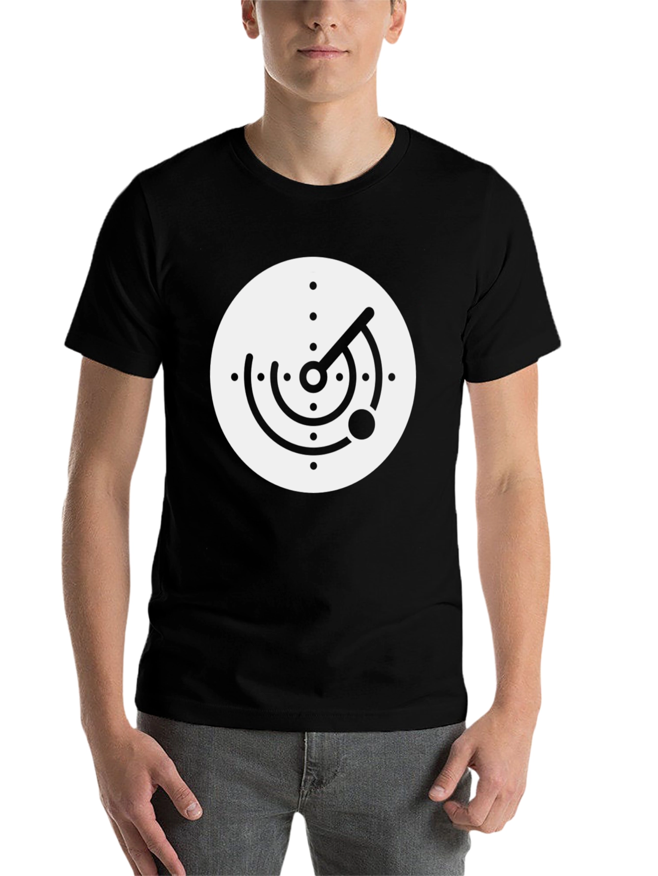Black Radar Graphic T-Shirt - Retro Style view 7