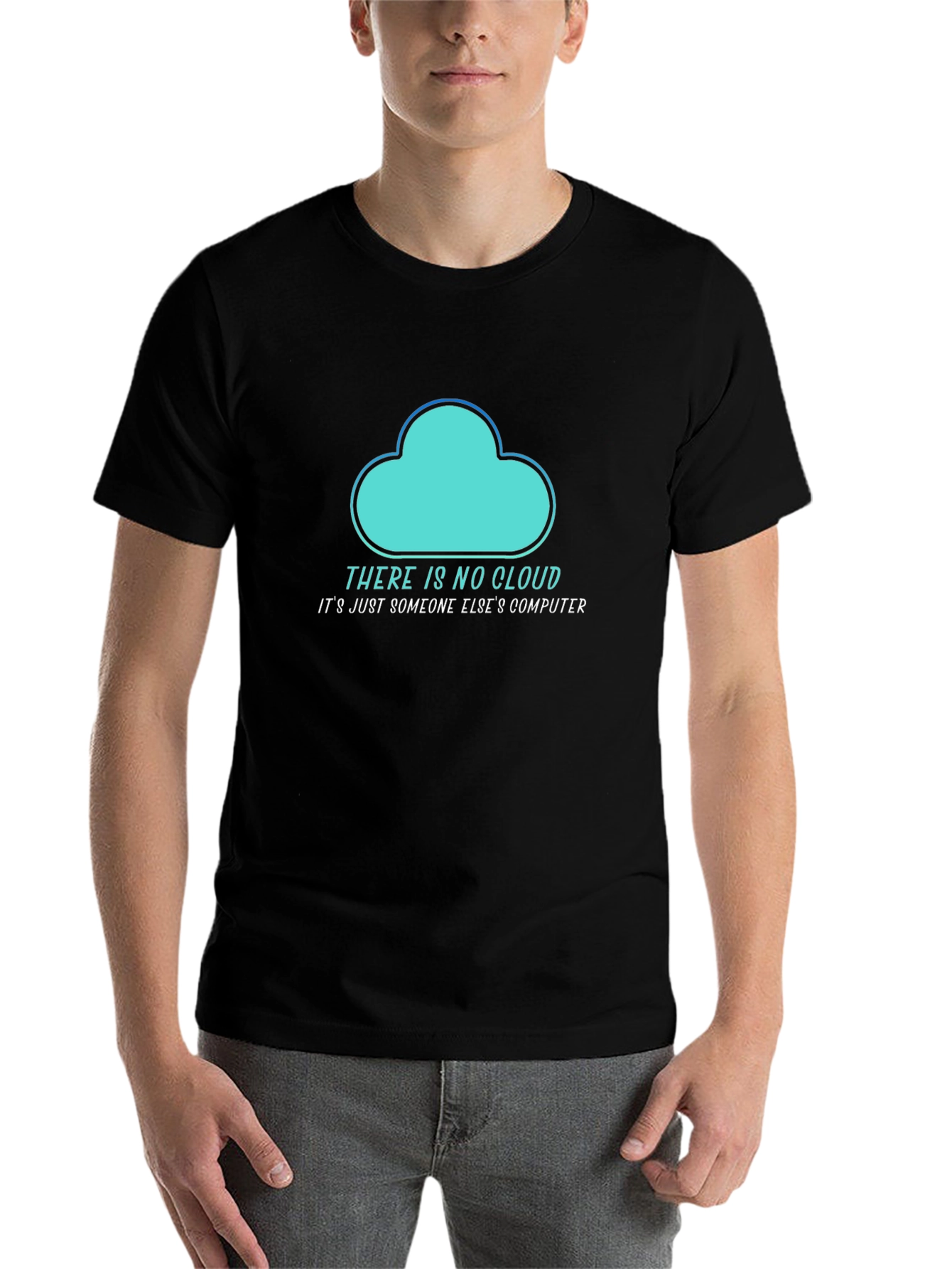 Black Funny Cloud Computing T-Shirt view 7