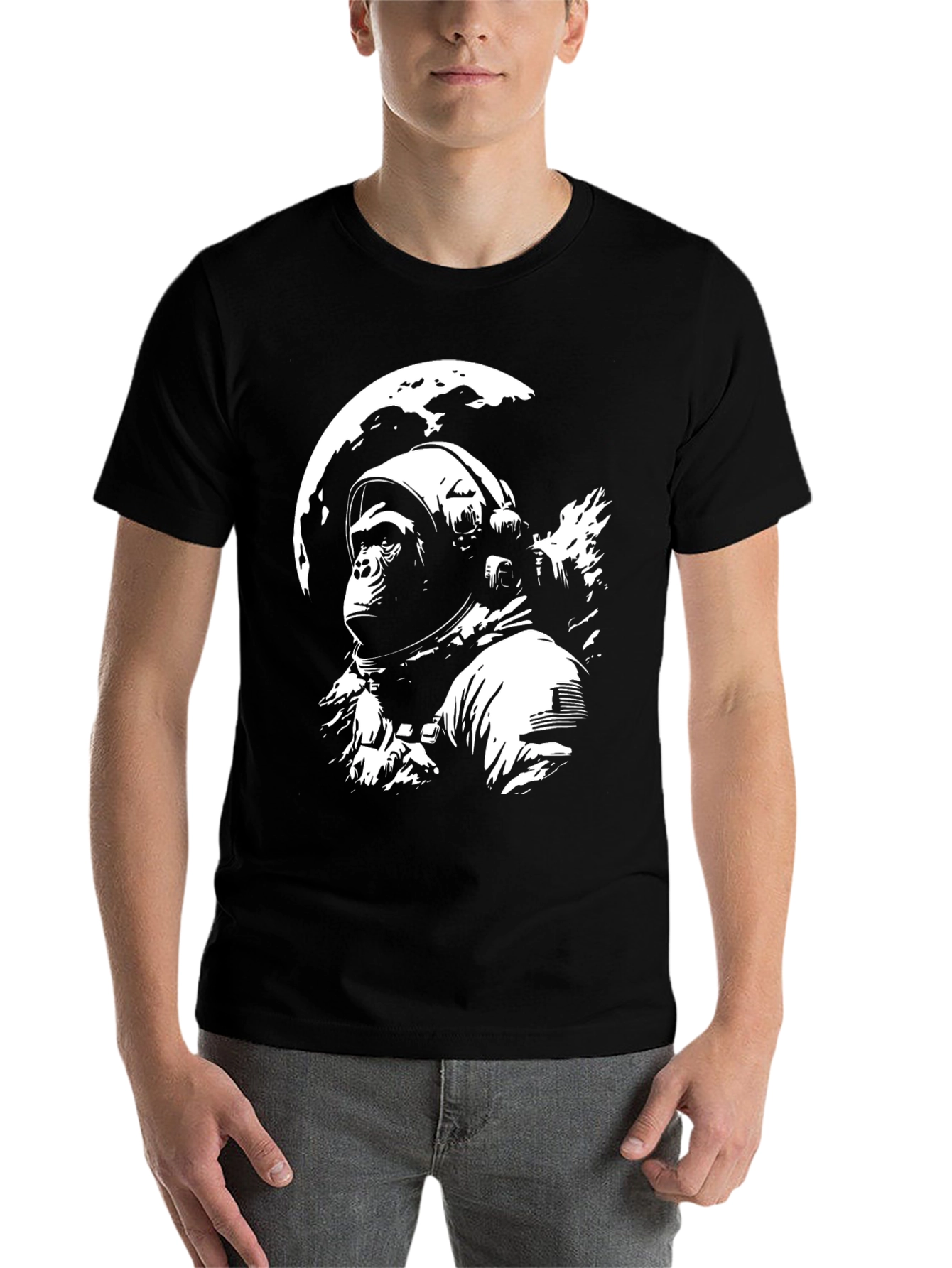 Black Astronaut Ape Black T-Shirt view 7