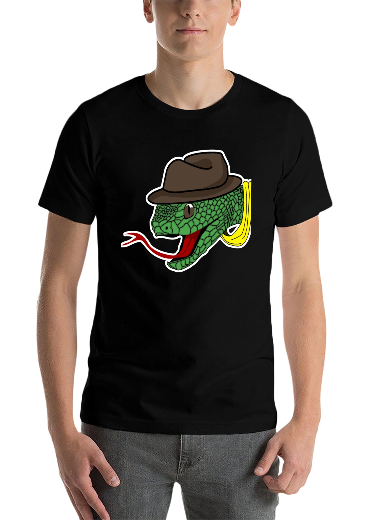 Black Snake with Fedora T-Shirt view 7