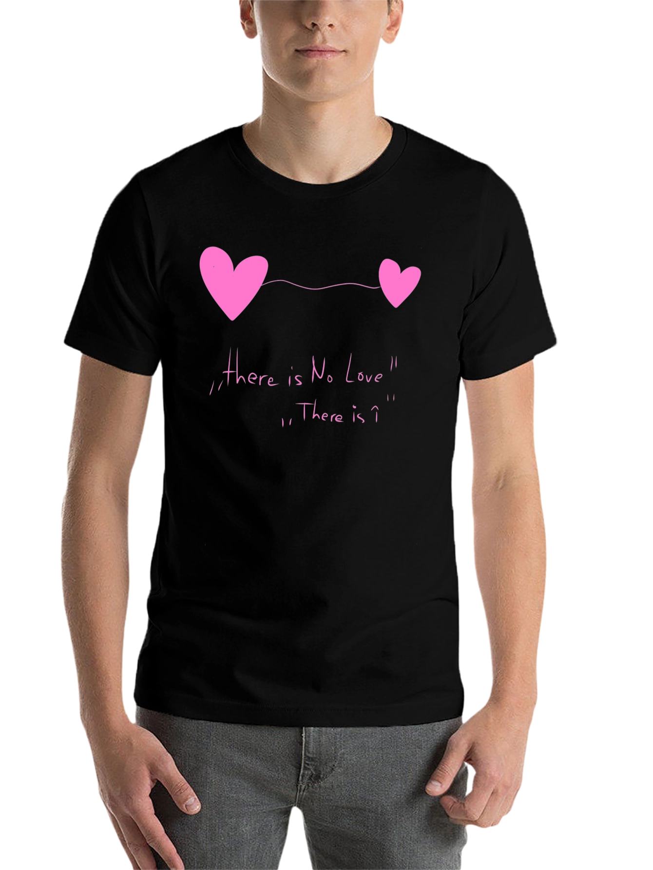 Black No Love Tee - Heart Graphic Novelty T-Shirt view 7