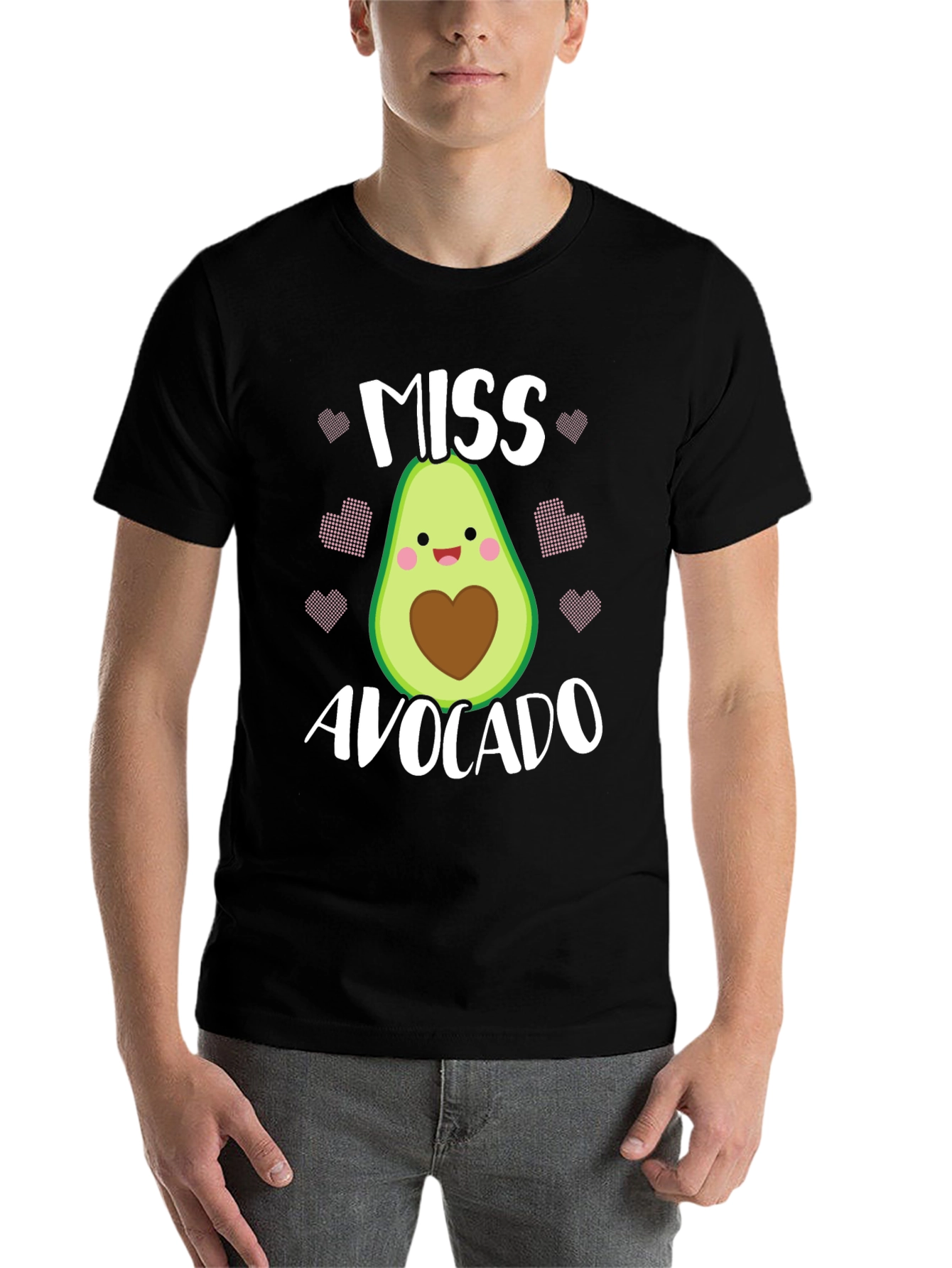Black Miss Avocado T-Shirt - Cute Foodie Graphic Tee view 7