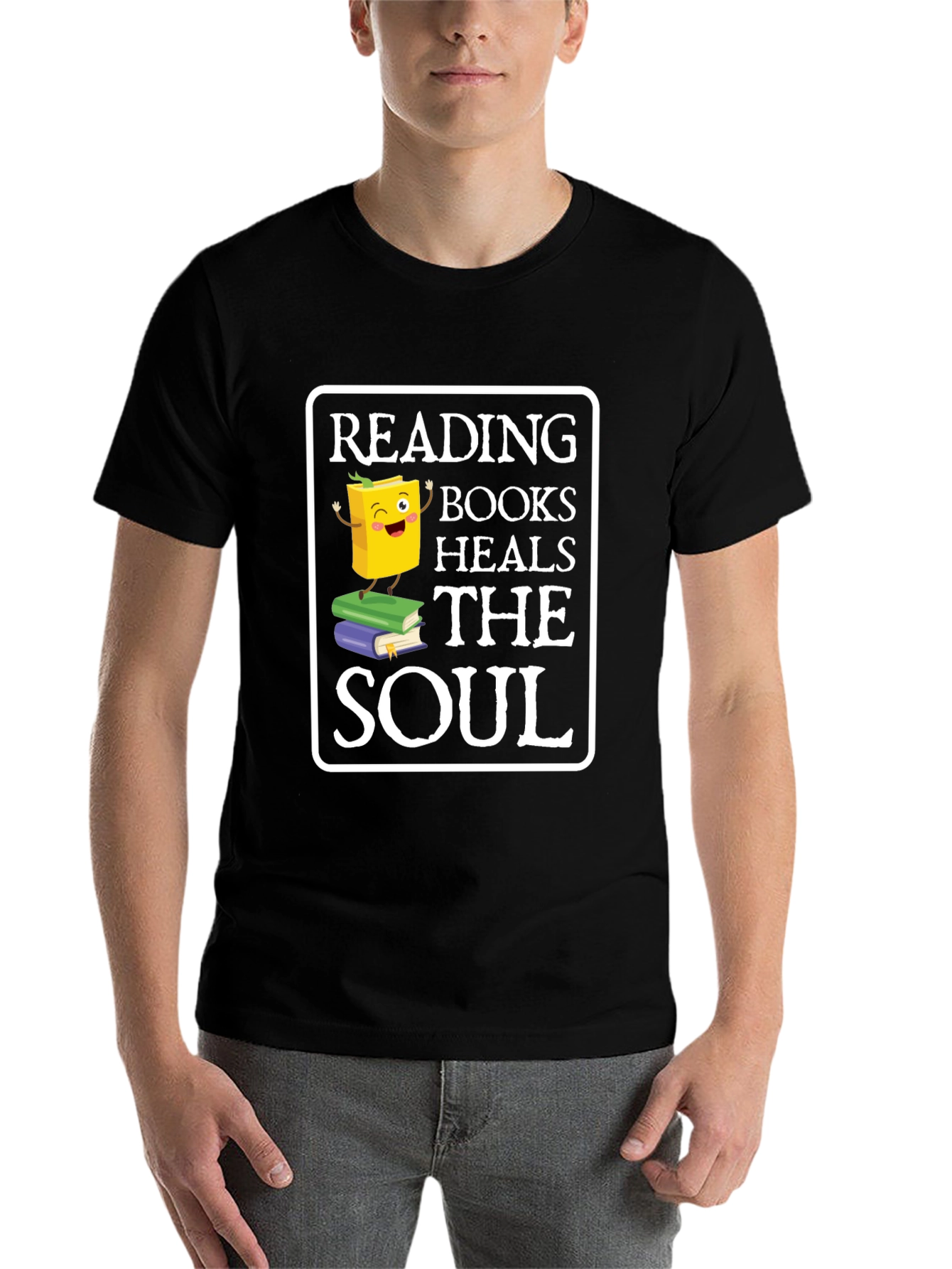 Black Reading Books Heals the Soul T-Shirt view 7