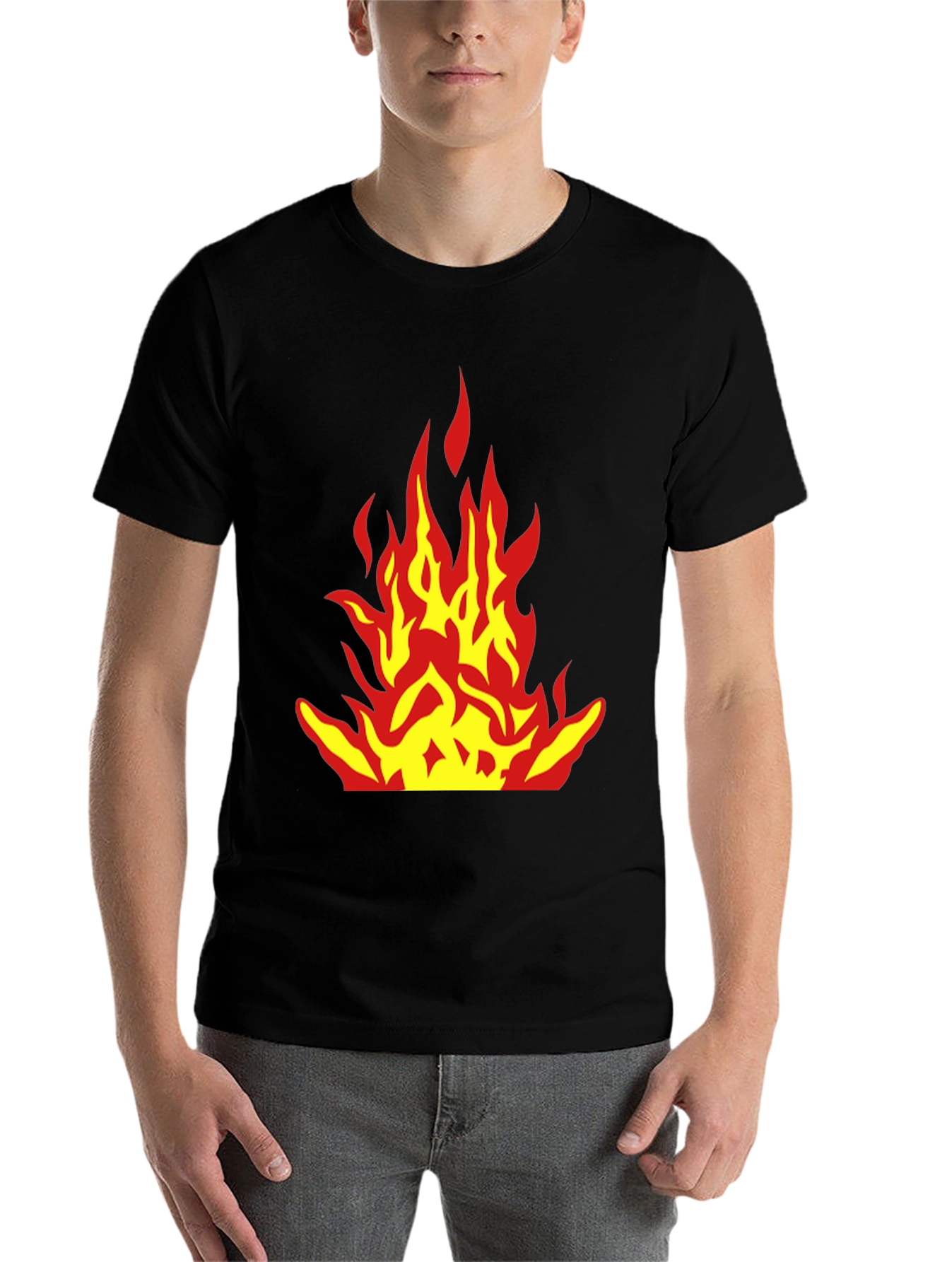 Black Flame Graphic Black T-Shirt - Bold Design view 7