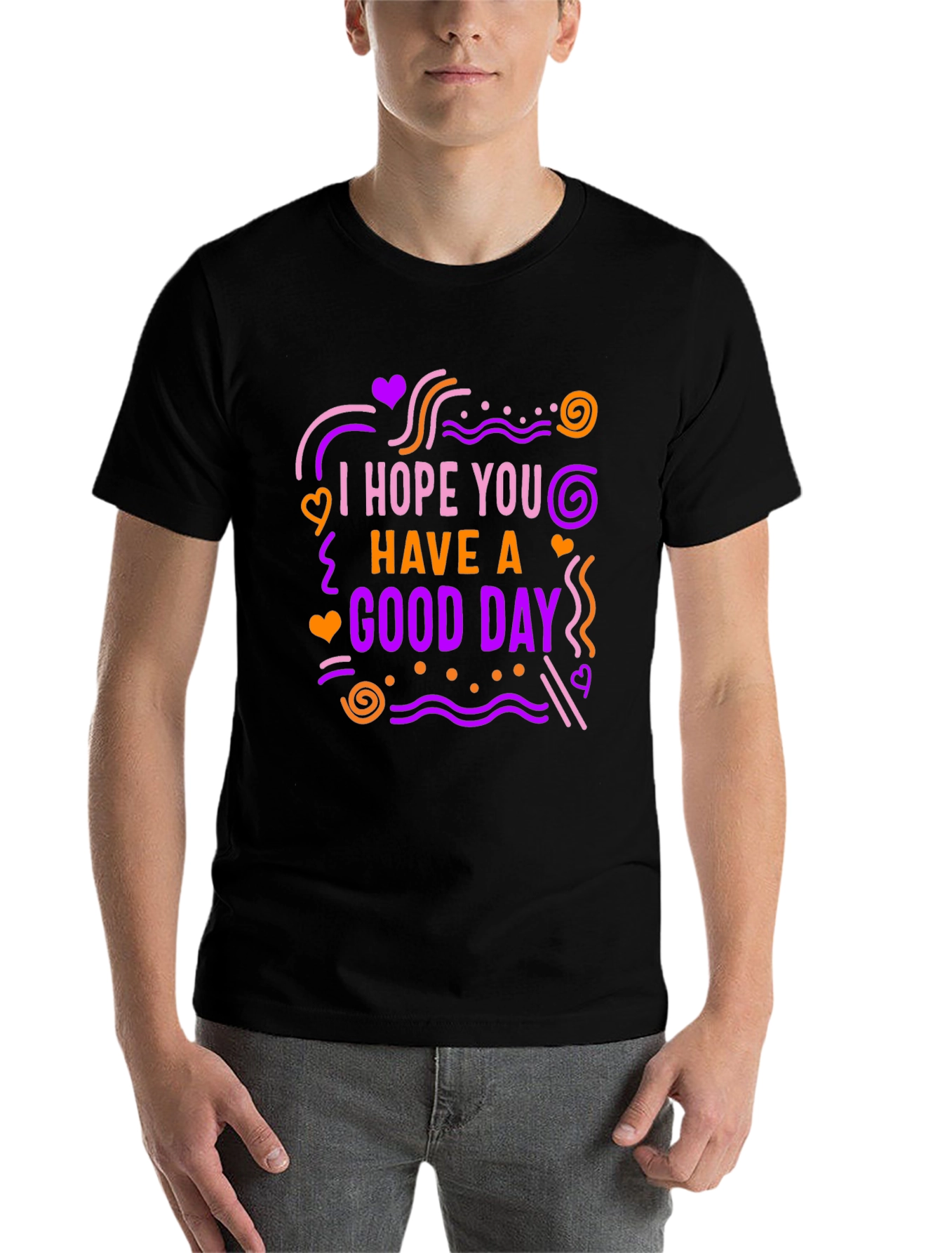Black I Hope You Have A Good Day Graphic Tee view 7