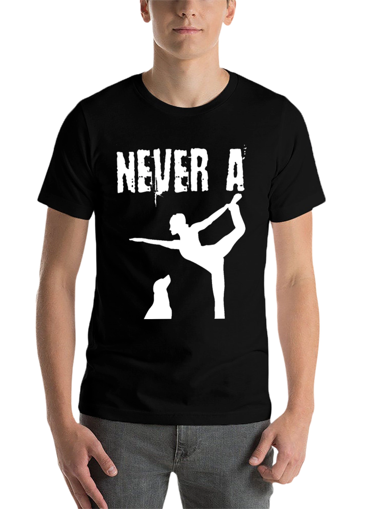 Black Never A Bad Yoga Pose with My Dog T-Shirt view 7